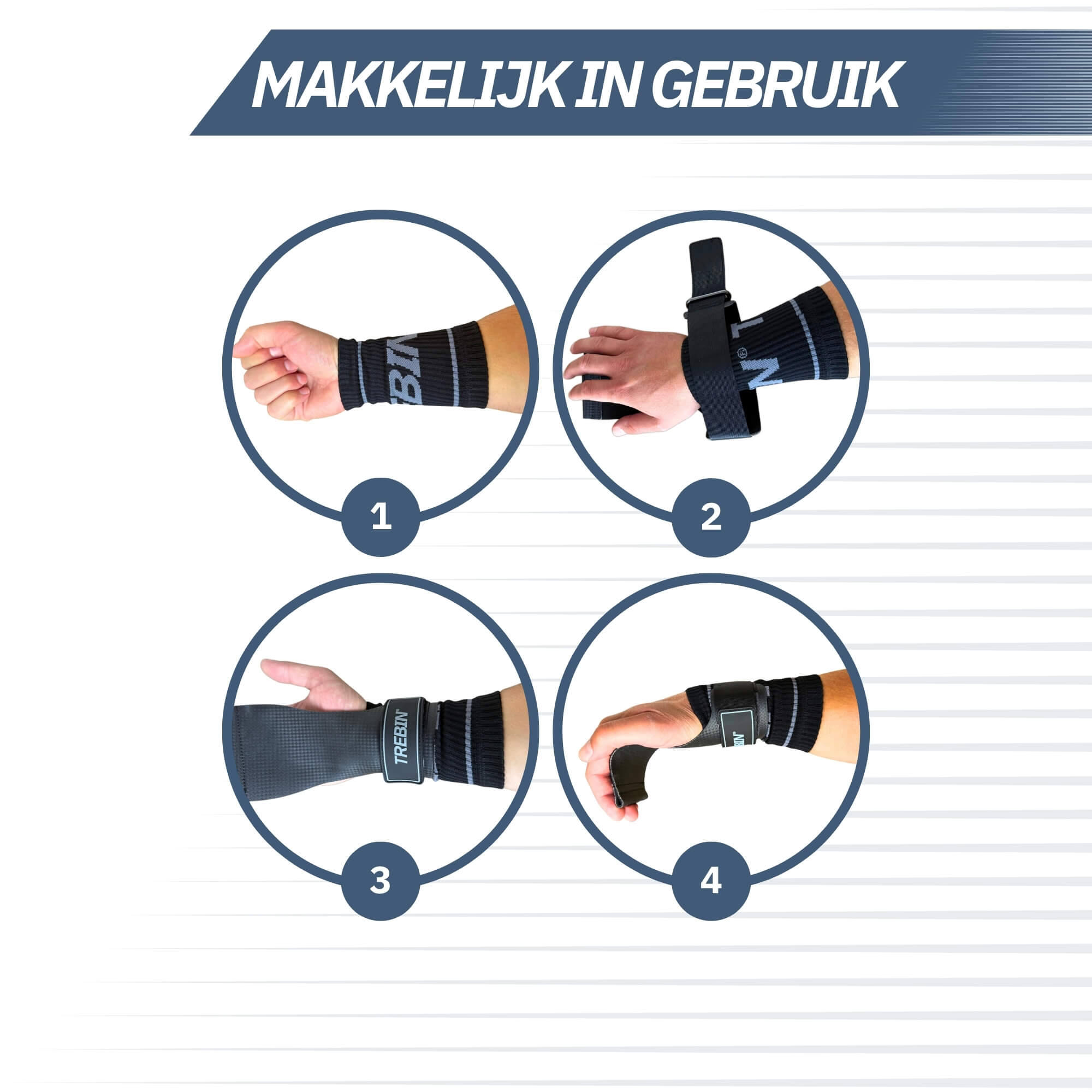 Trebin Power Grips - Zwart