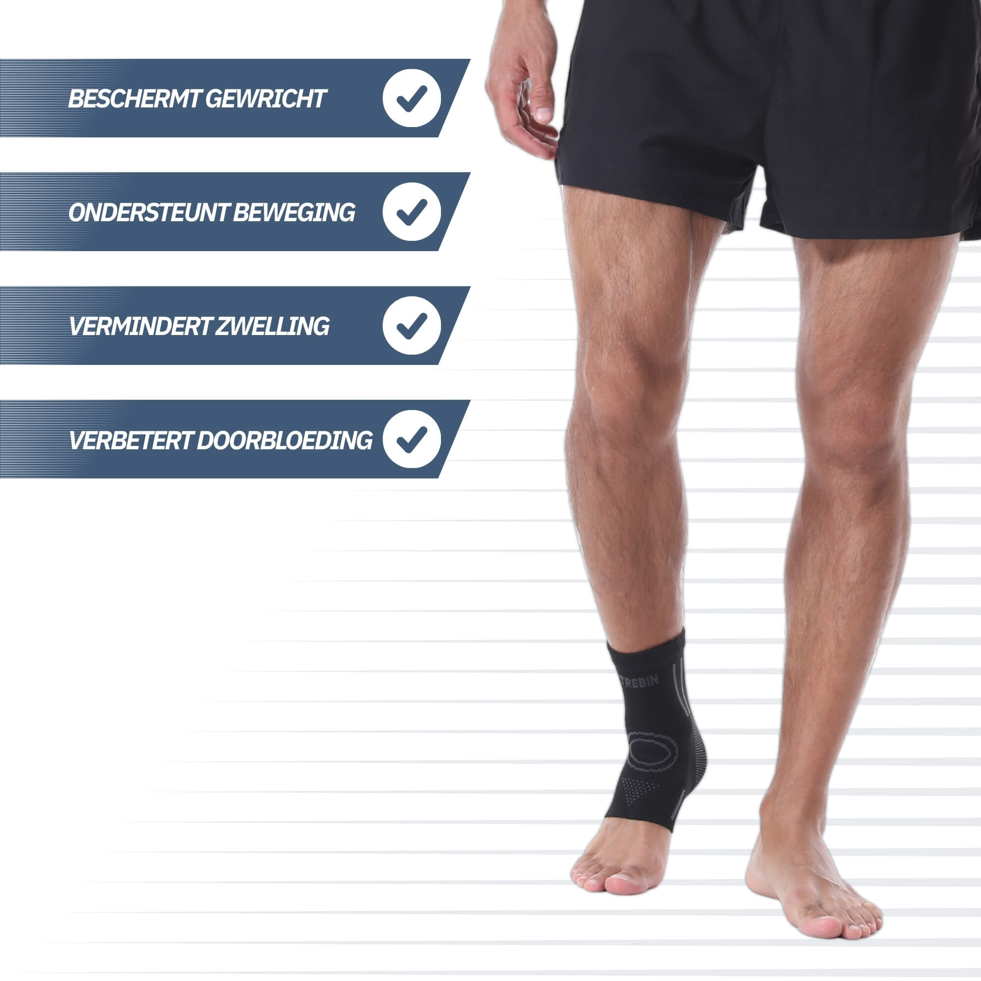 Trebin - Enkelbrace - Zwart/Grijs
