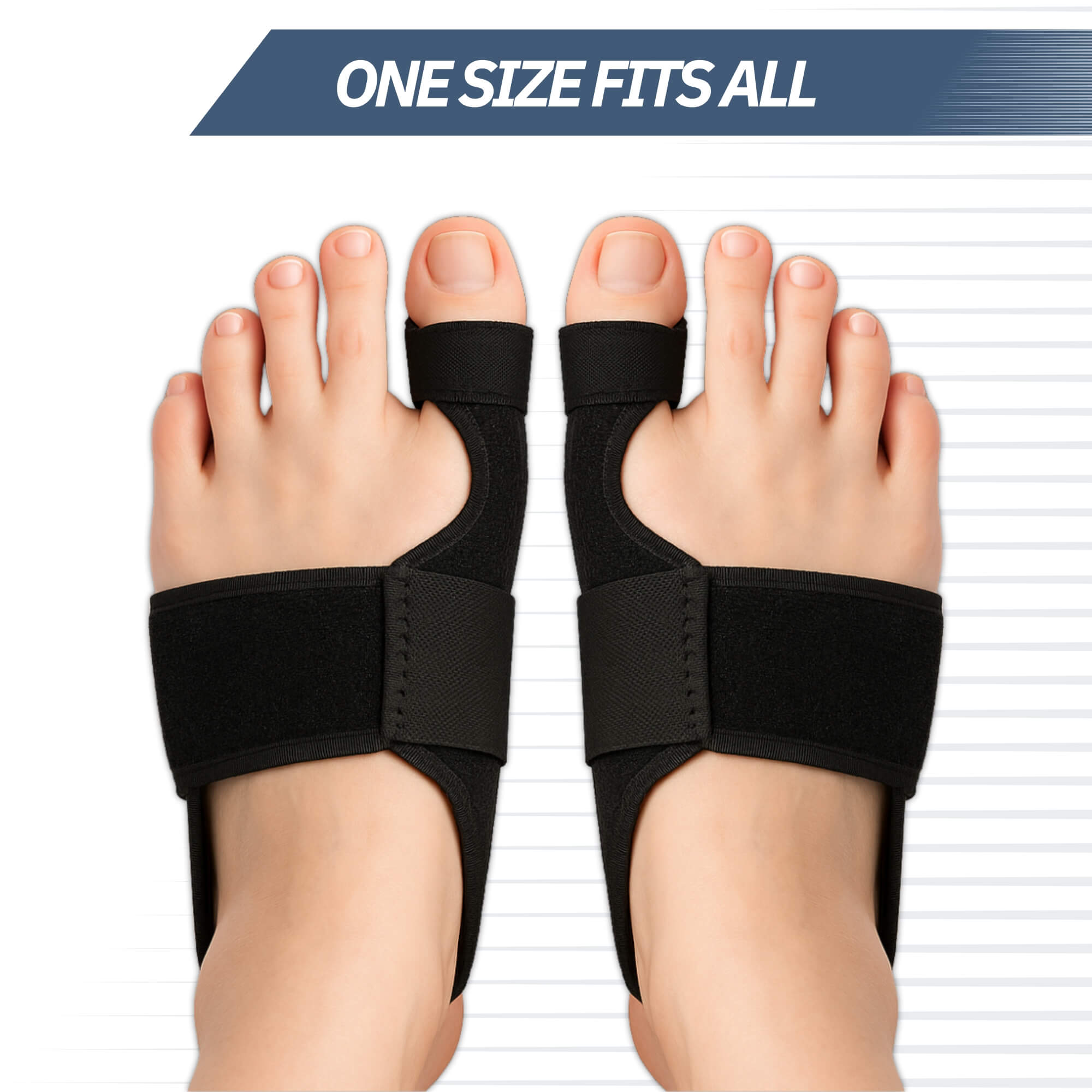 Trebin Hallux Valgus Teencorrector – Set van 2, One Size, Zwart