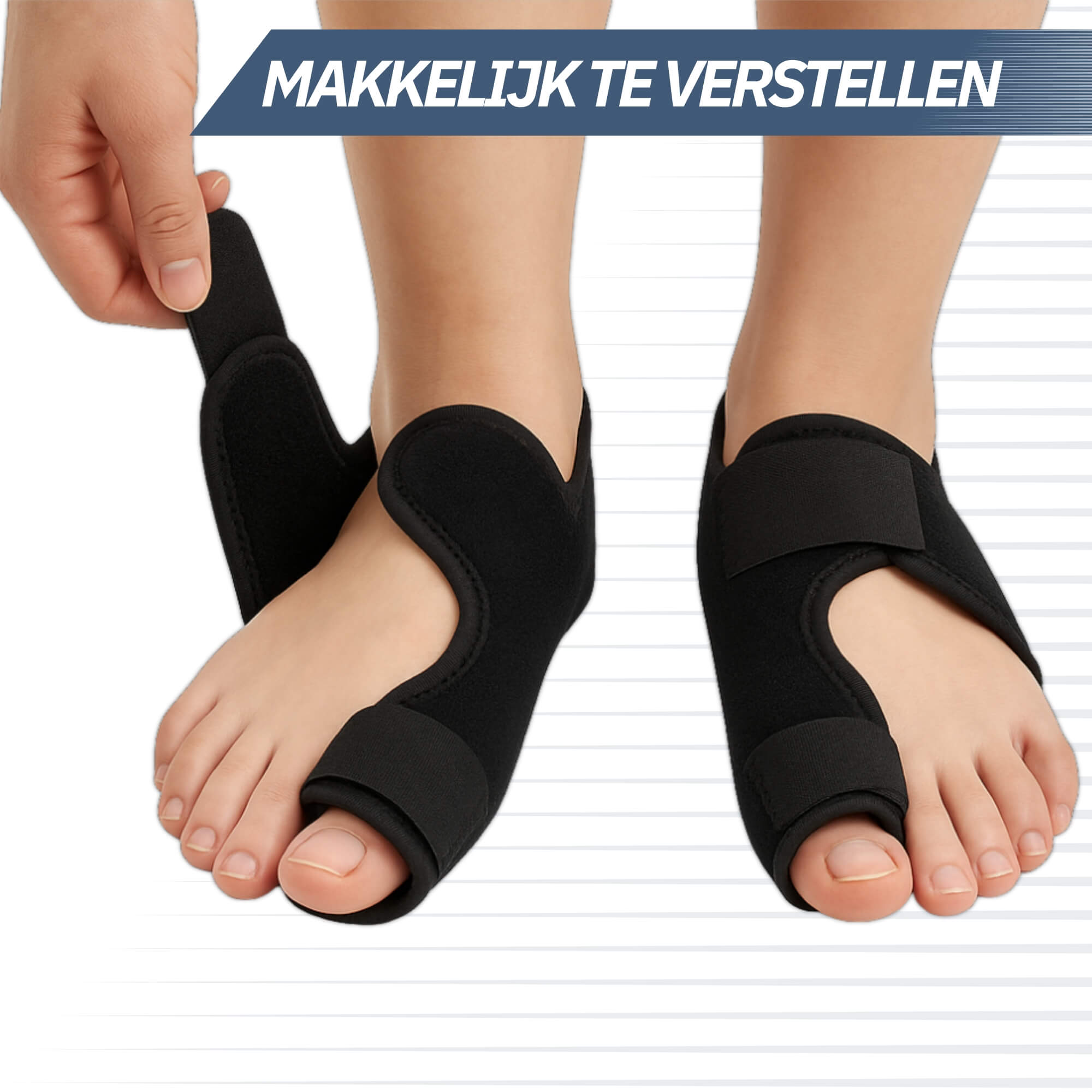 Trebin Hallux Valgus Teencorrector – Set van 2, One Size, Zwart