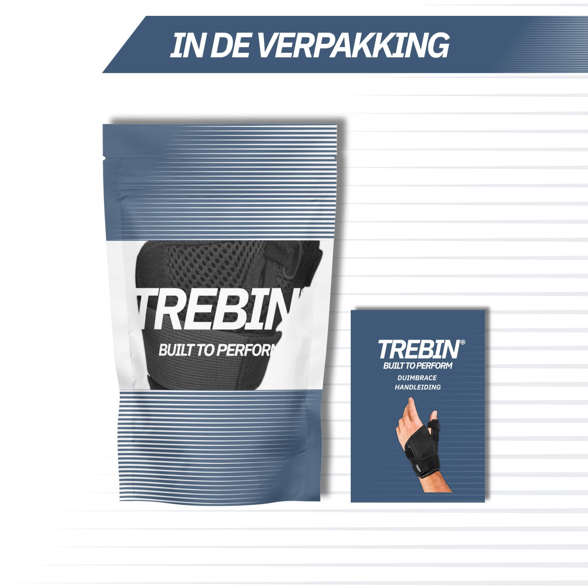 Trebin Universele Duim Brace - Zwart - One Size