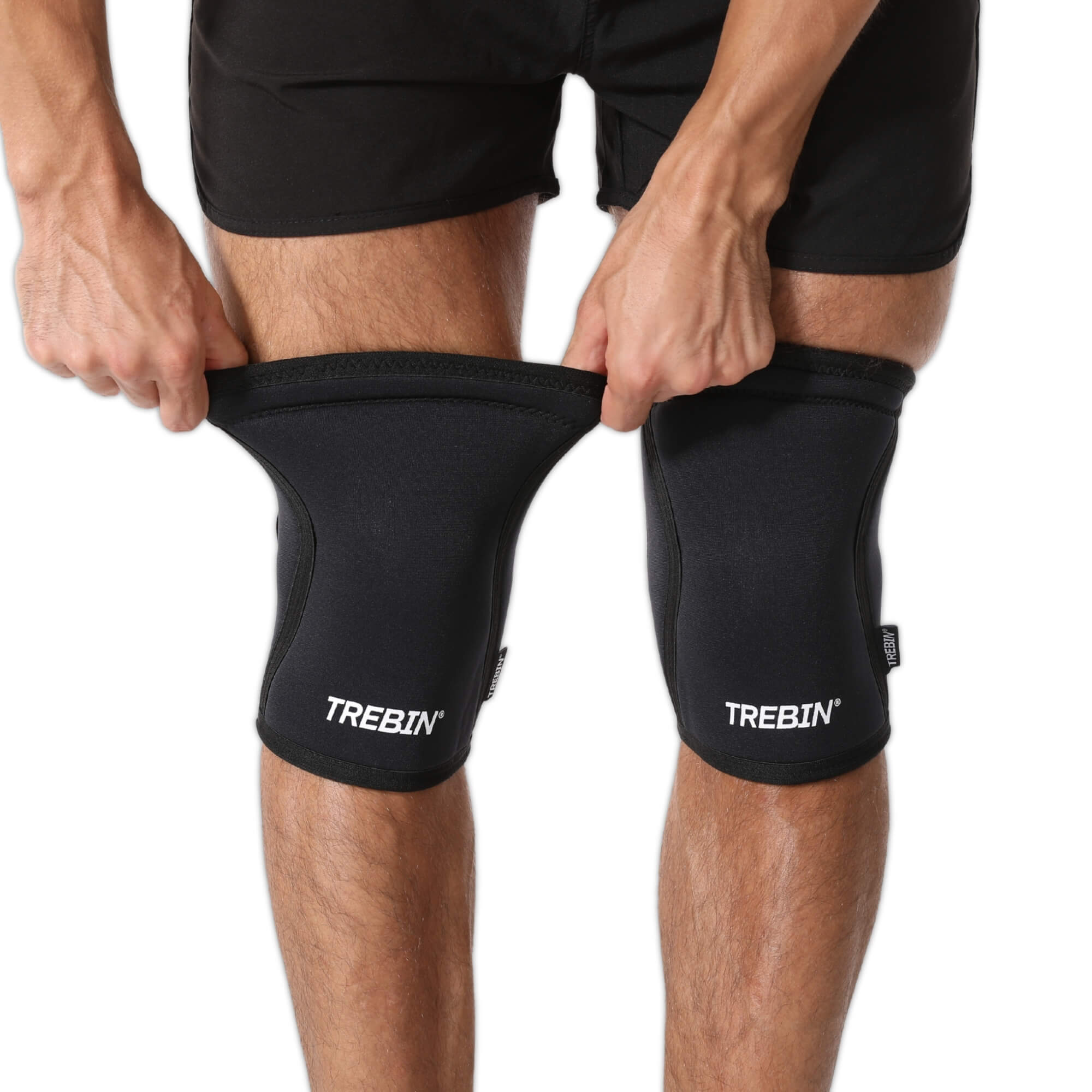 Trebin Kneesleeves 7mm, Zwart, 1 Paar