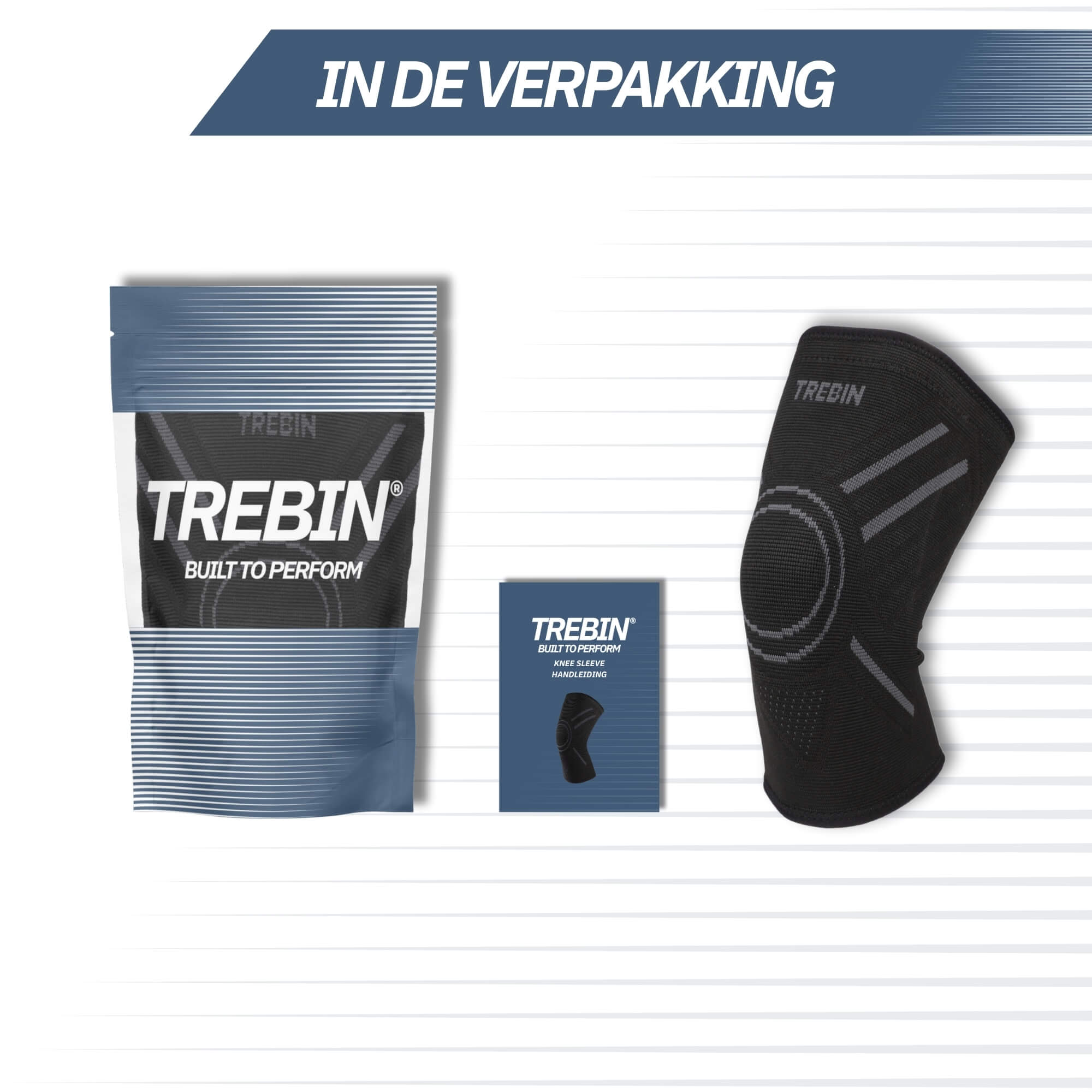 Trebin Kniebrace met Anti-Slip - Zwart/Grijs