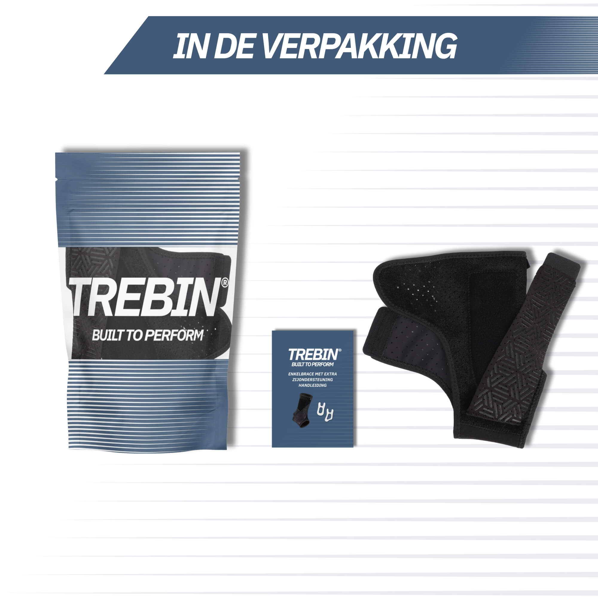 Trebin Enkelbrace met Fiber Versteviging – Zwart
