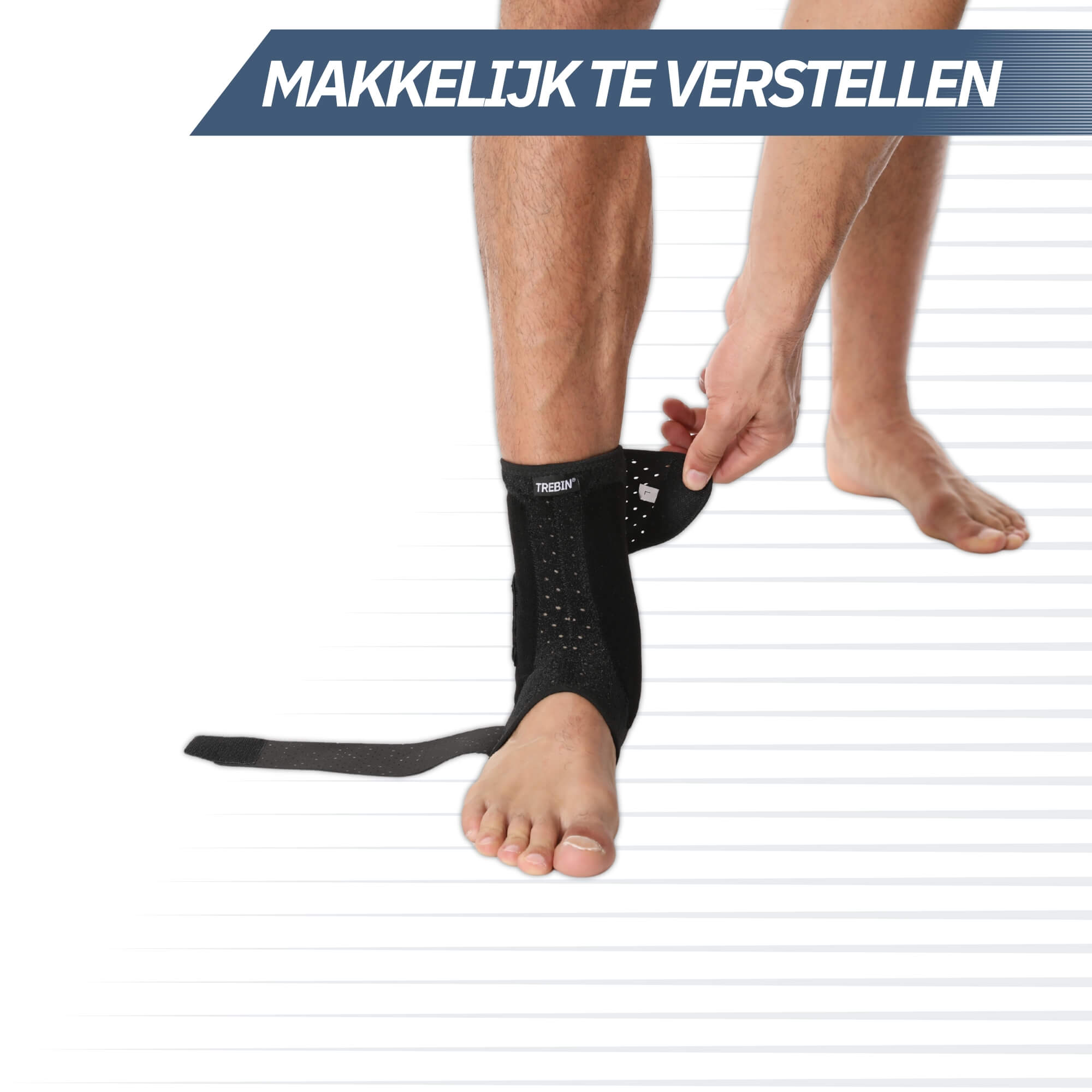 Trebin Enkelbrace met Fiber Versteviging – Zwart