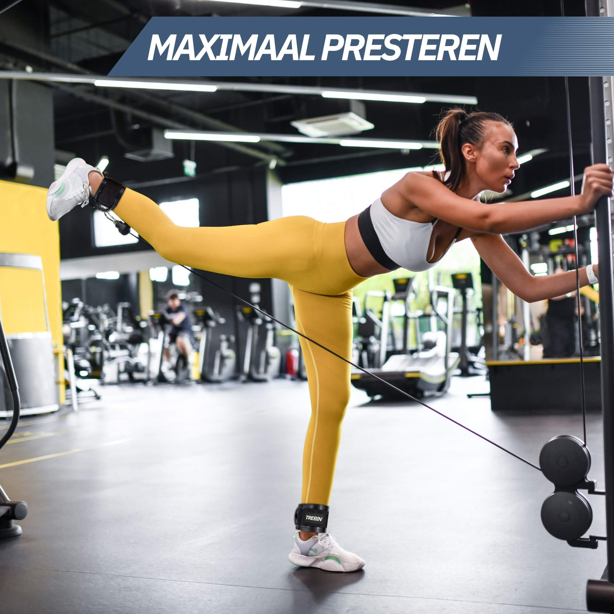 Trebin Enkelbanden voor Fitness - Set van 2, One Size, Zwart
