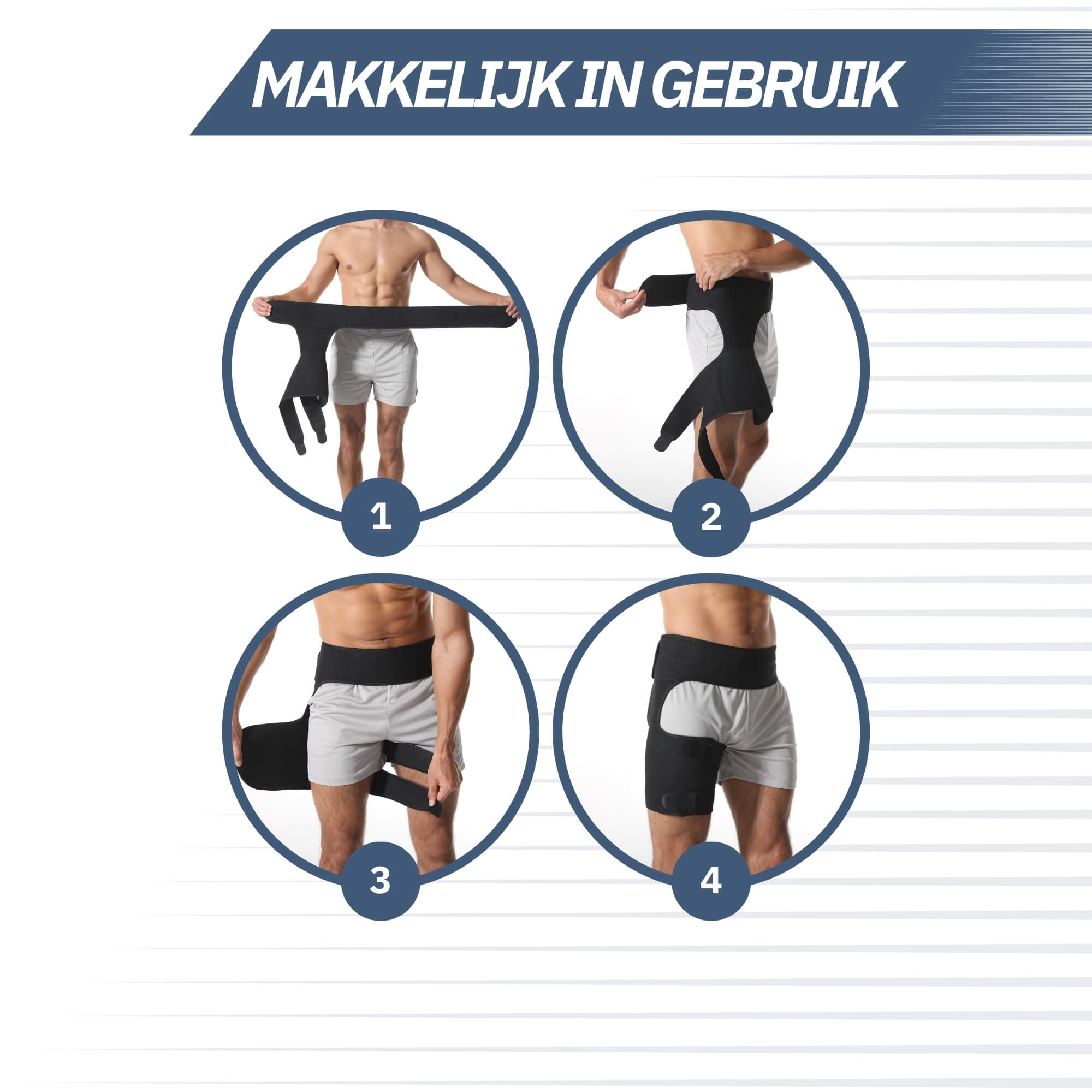 Trebin Heupbrace – Zwart, One Size