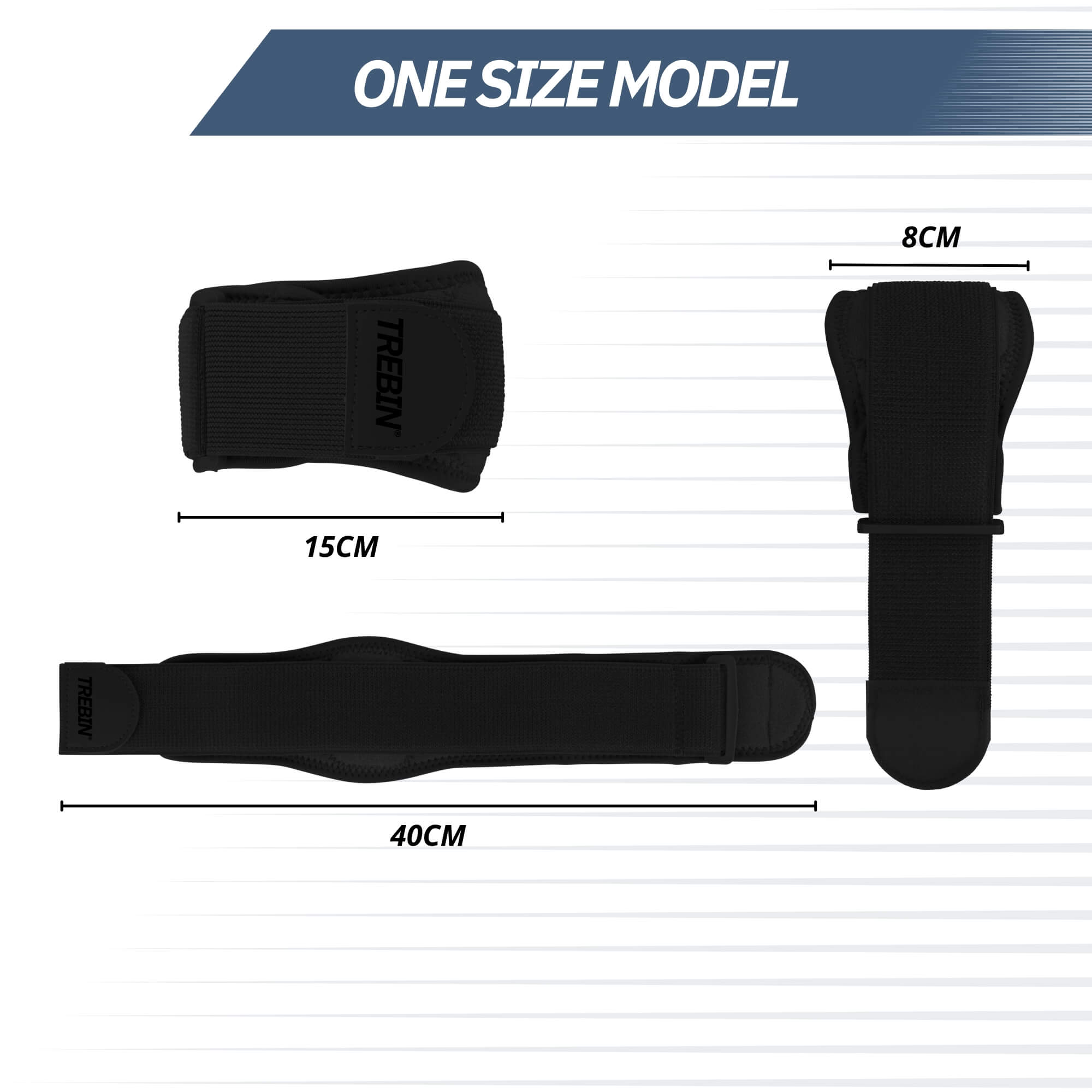 Trebin Elleboogbrace – Zwart, One Size