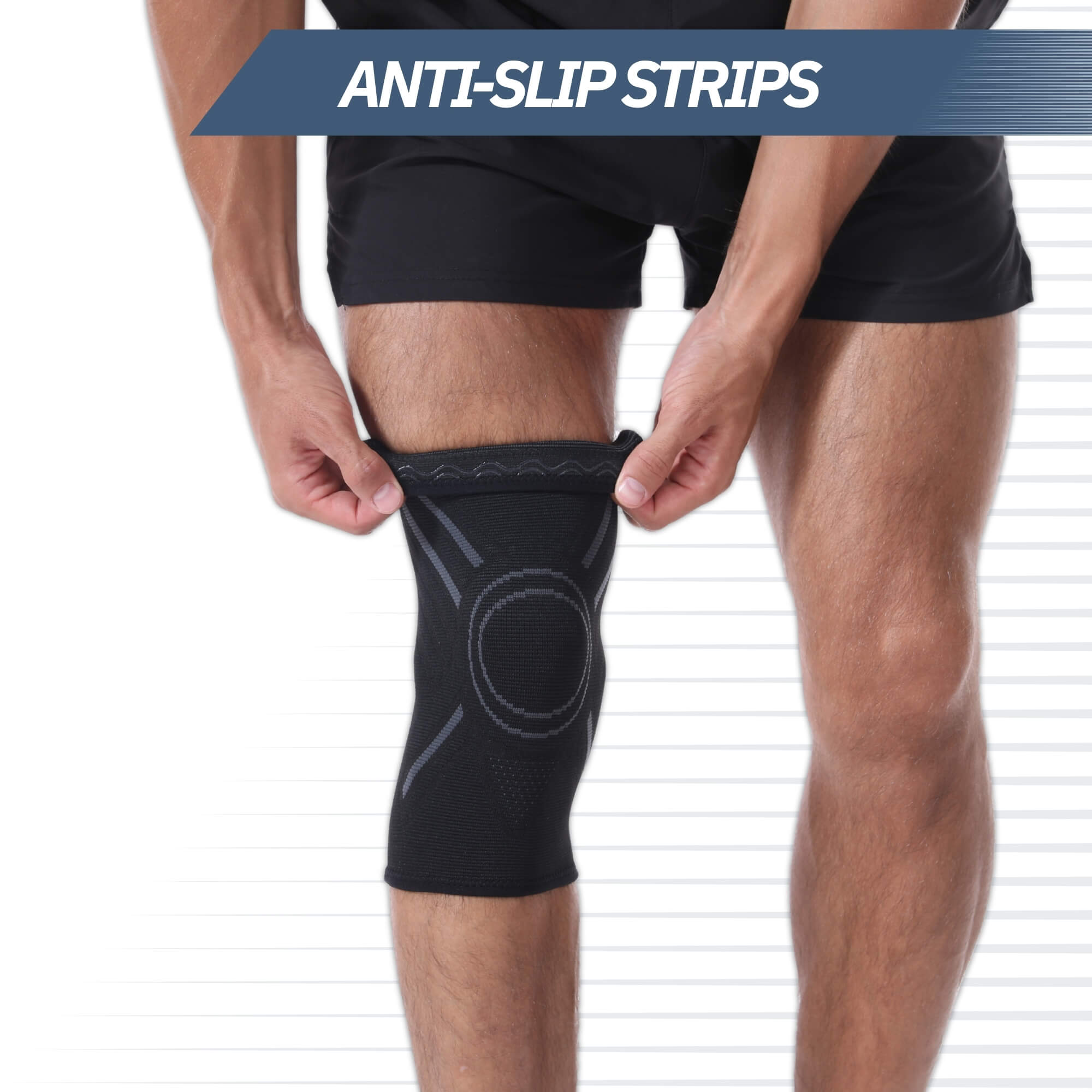 Trebin Kniebrace met Anti-Slip - Zwart/Grijs