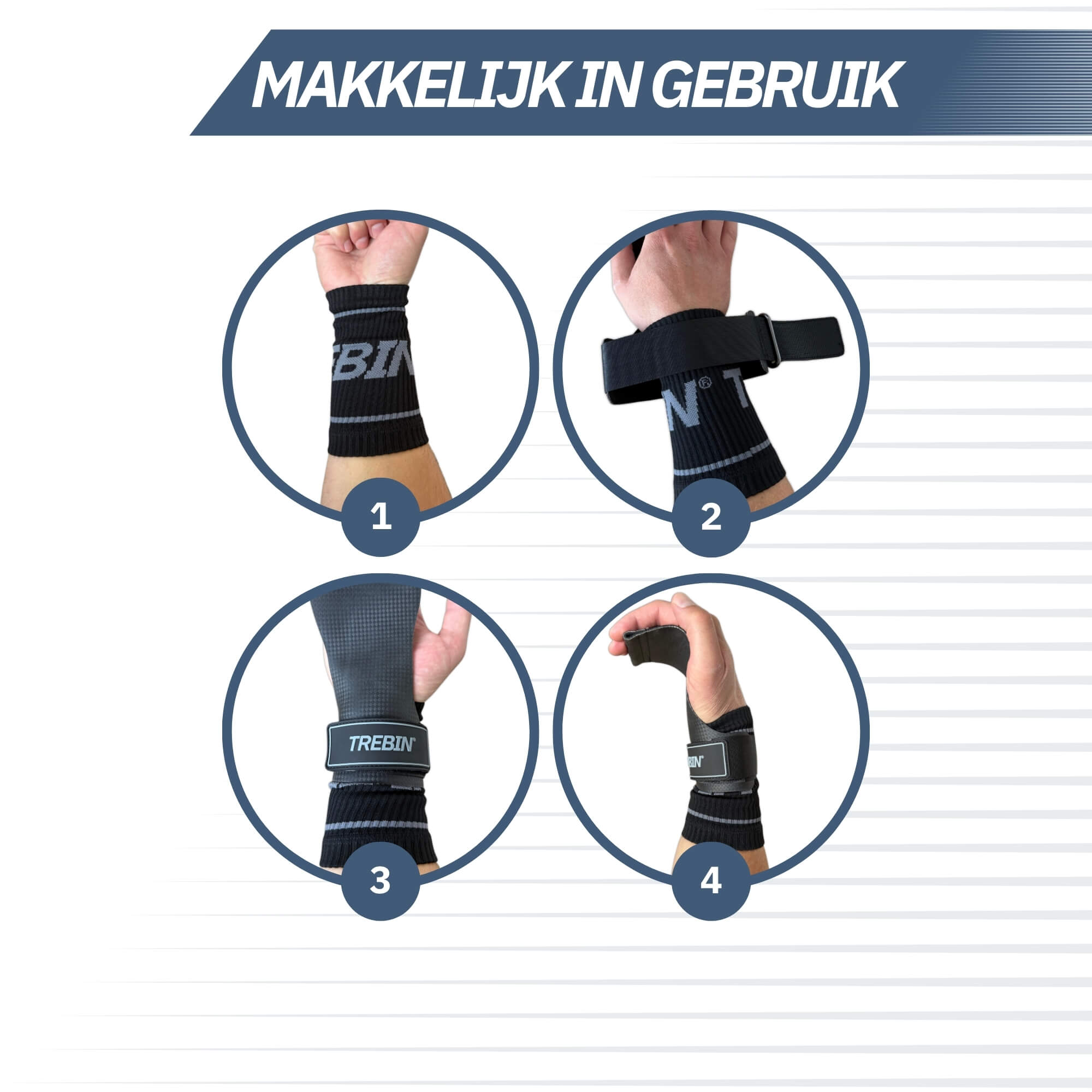 Trebin Power Grips - Zwart