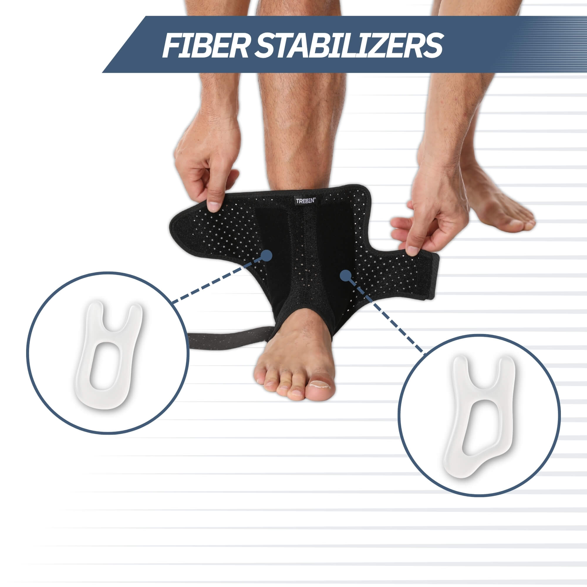 Trebin Enkelbrace met Fiber Versteviging – Zwart