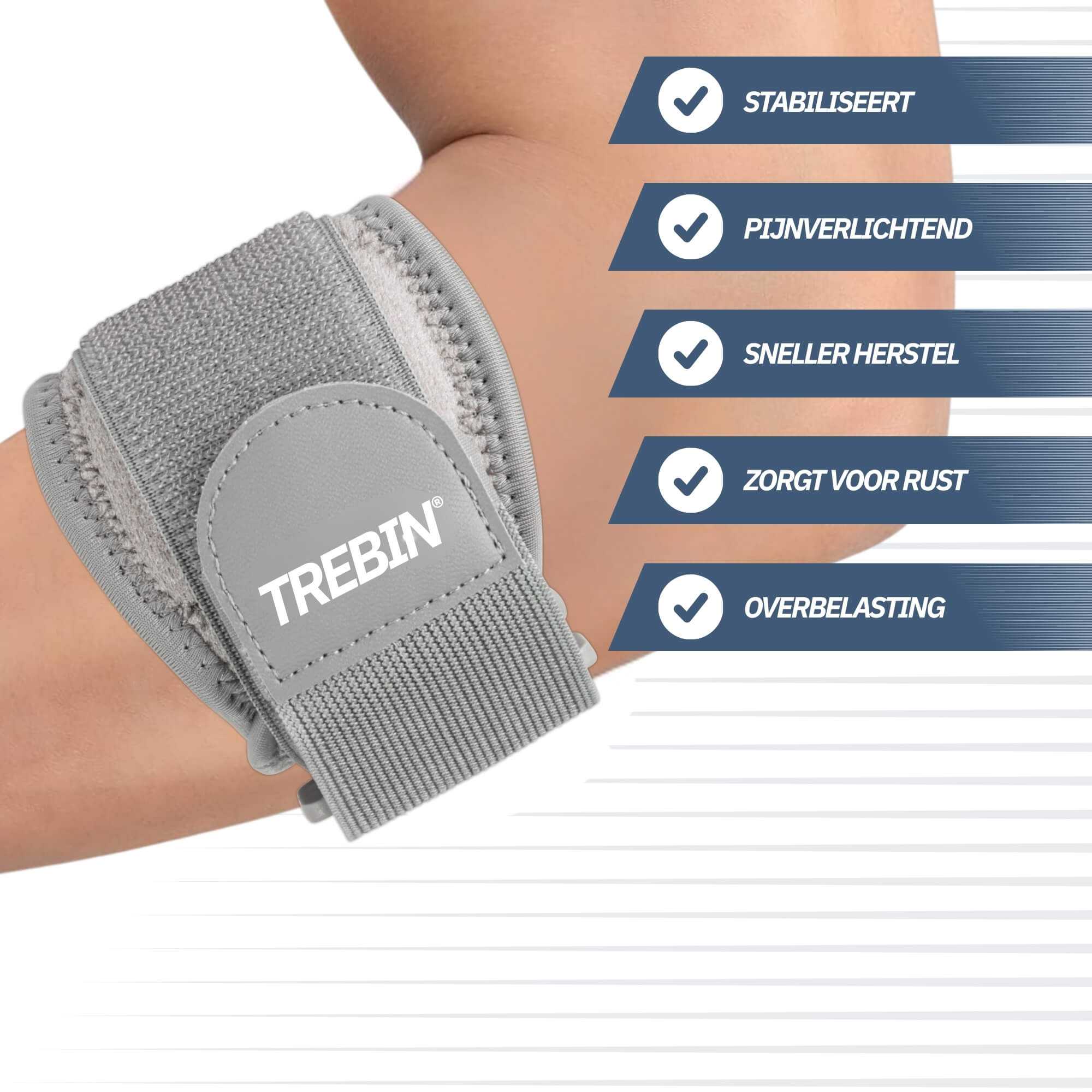 Trebin Elleboogbrace – Grijs, One Size