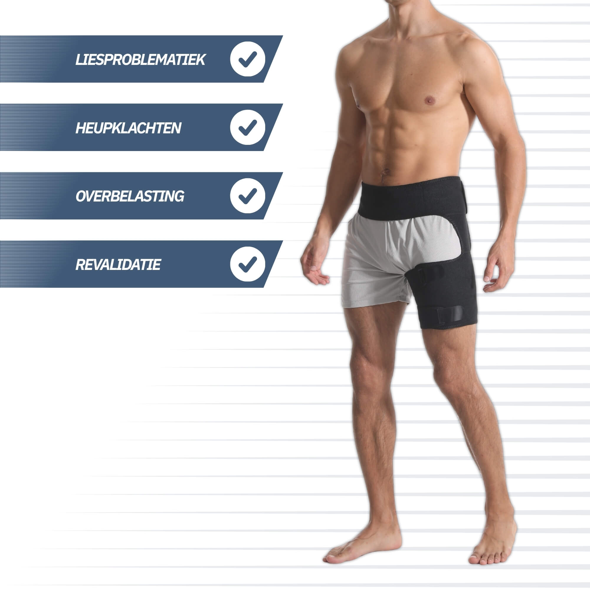 Trebin Heupbrace – Zwart, One Size