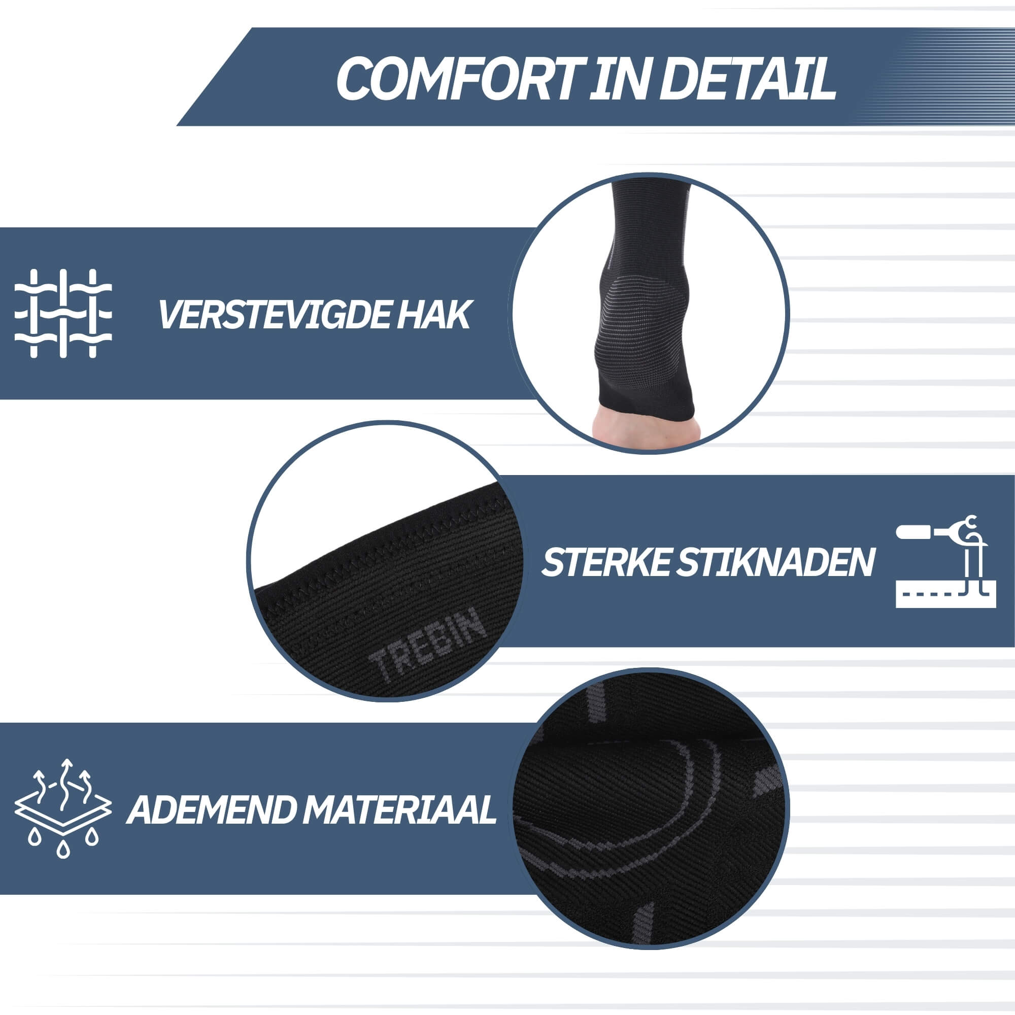 Trebin - Enkelbrace - Zwart/Grijs