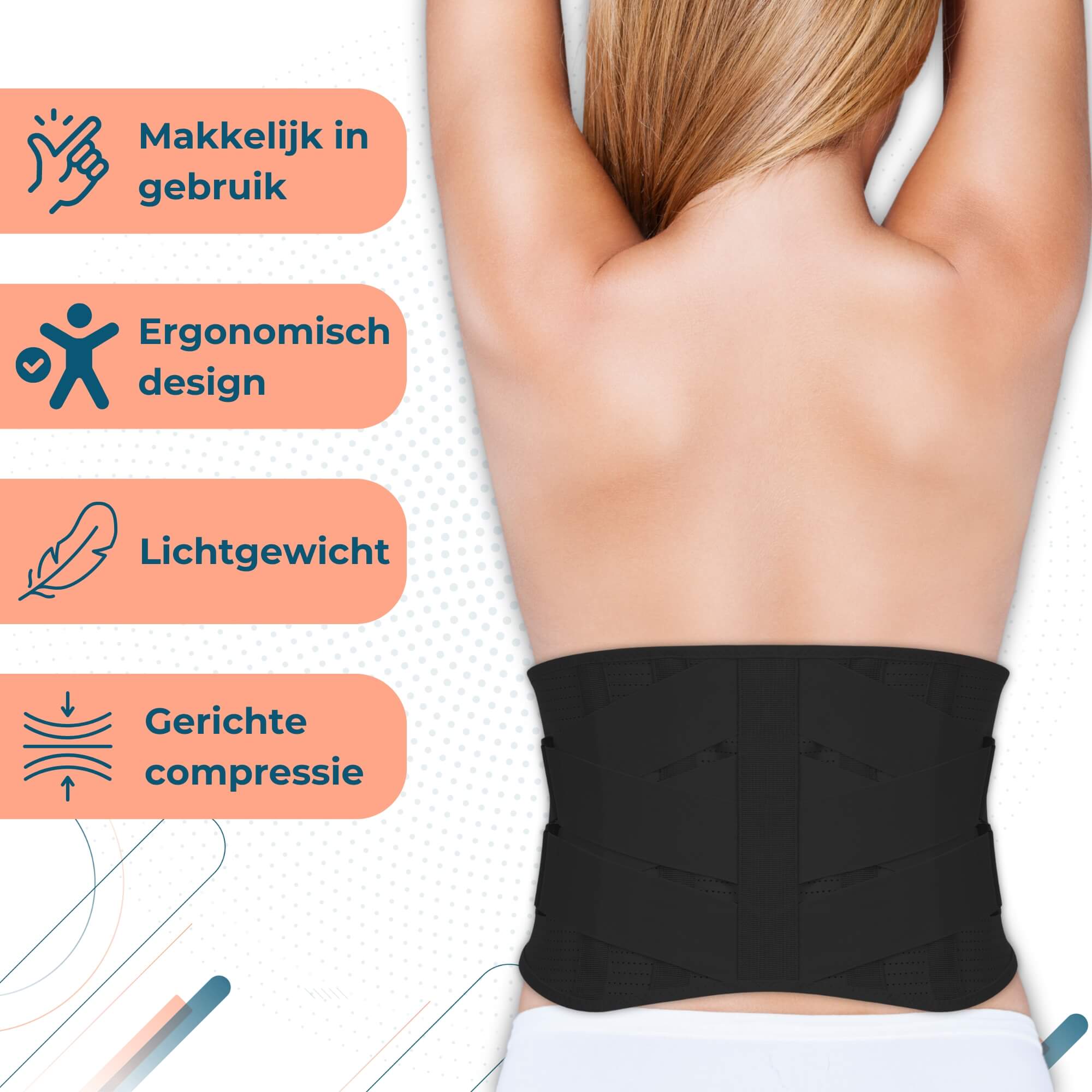 Trebin Rug Brace - Zwart
