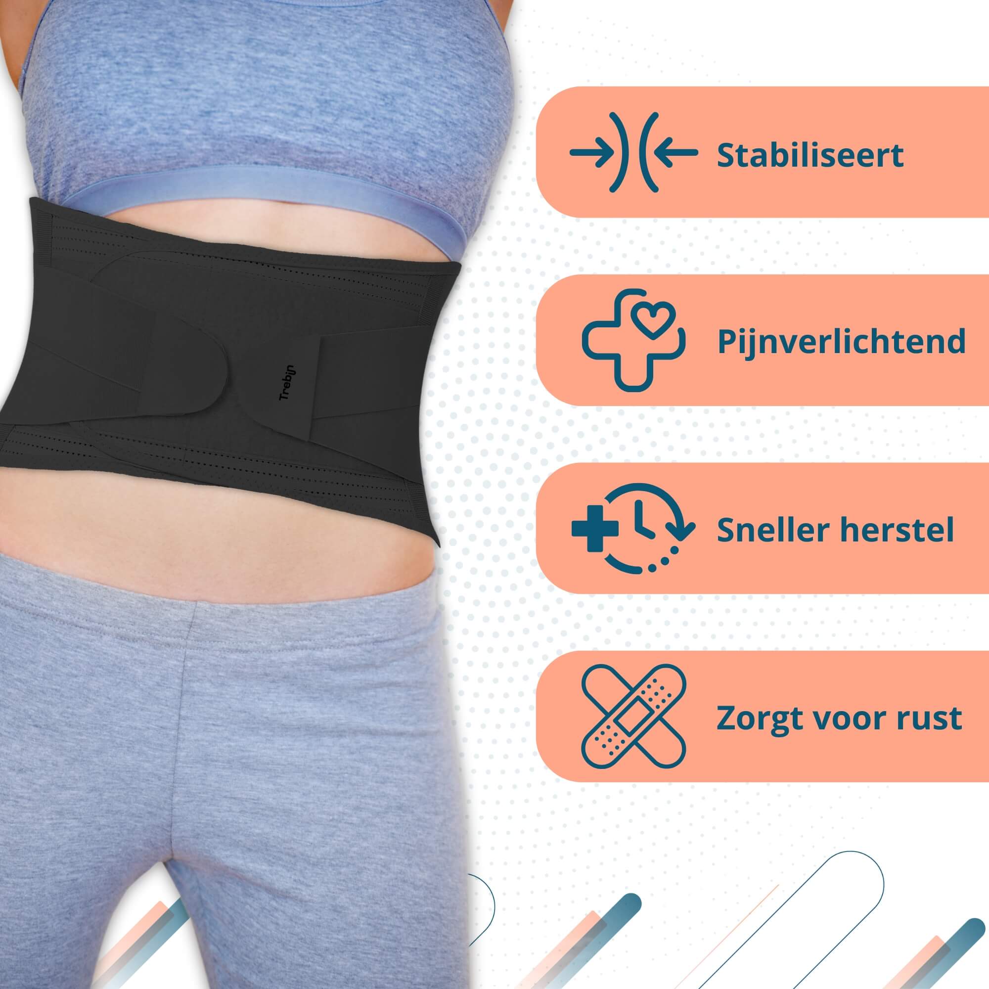 Trebin Rug Brace - Zwart