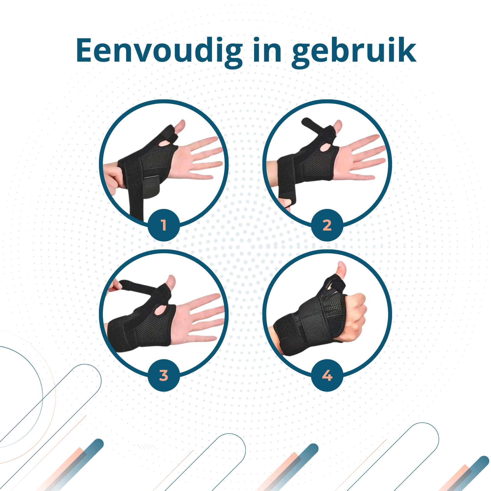 Trebin Universele Duim Brace - Zwart - One Size