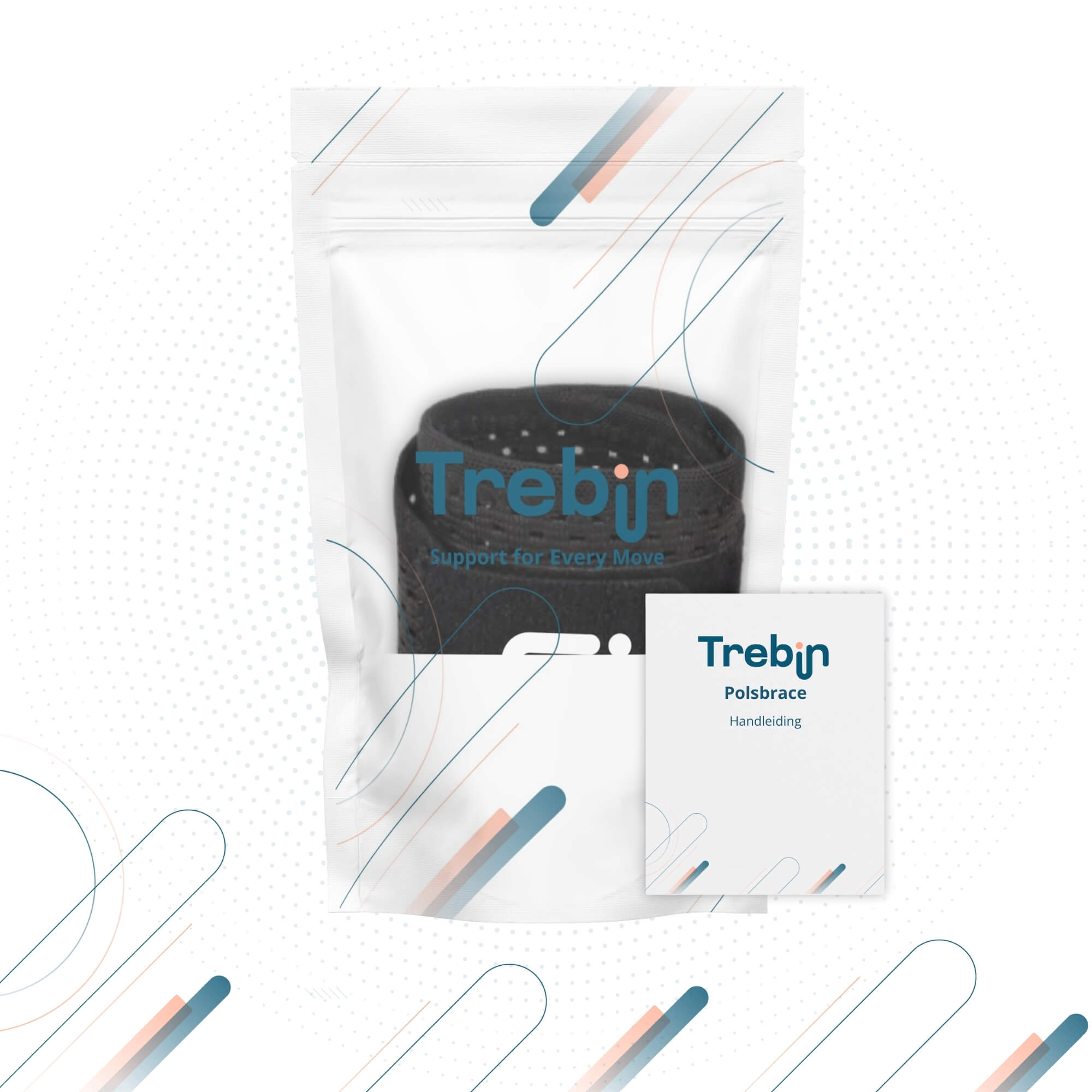 Trebin Lichtgewicht Pols Brace - Zwart, One Size