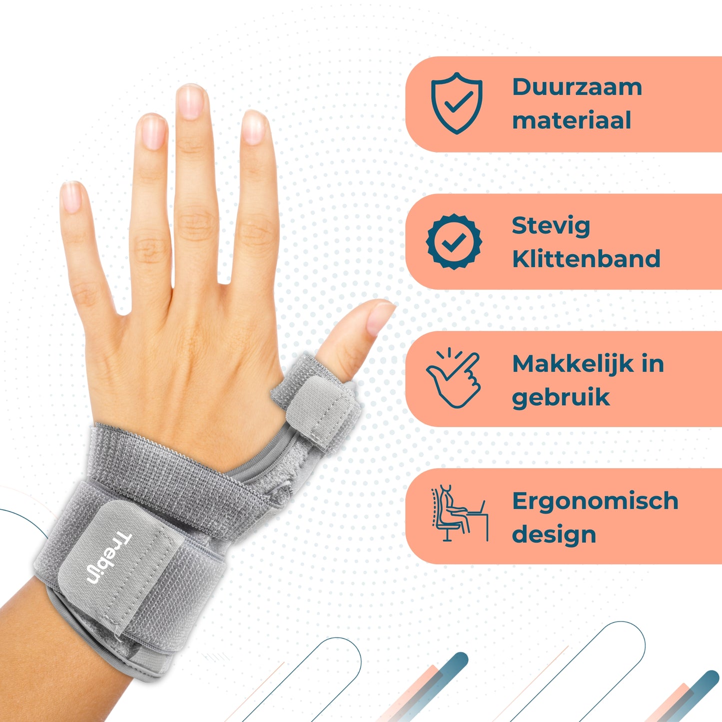 Trebin Duim Brace - Grijs - One Size