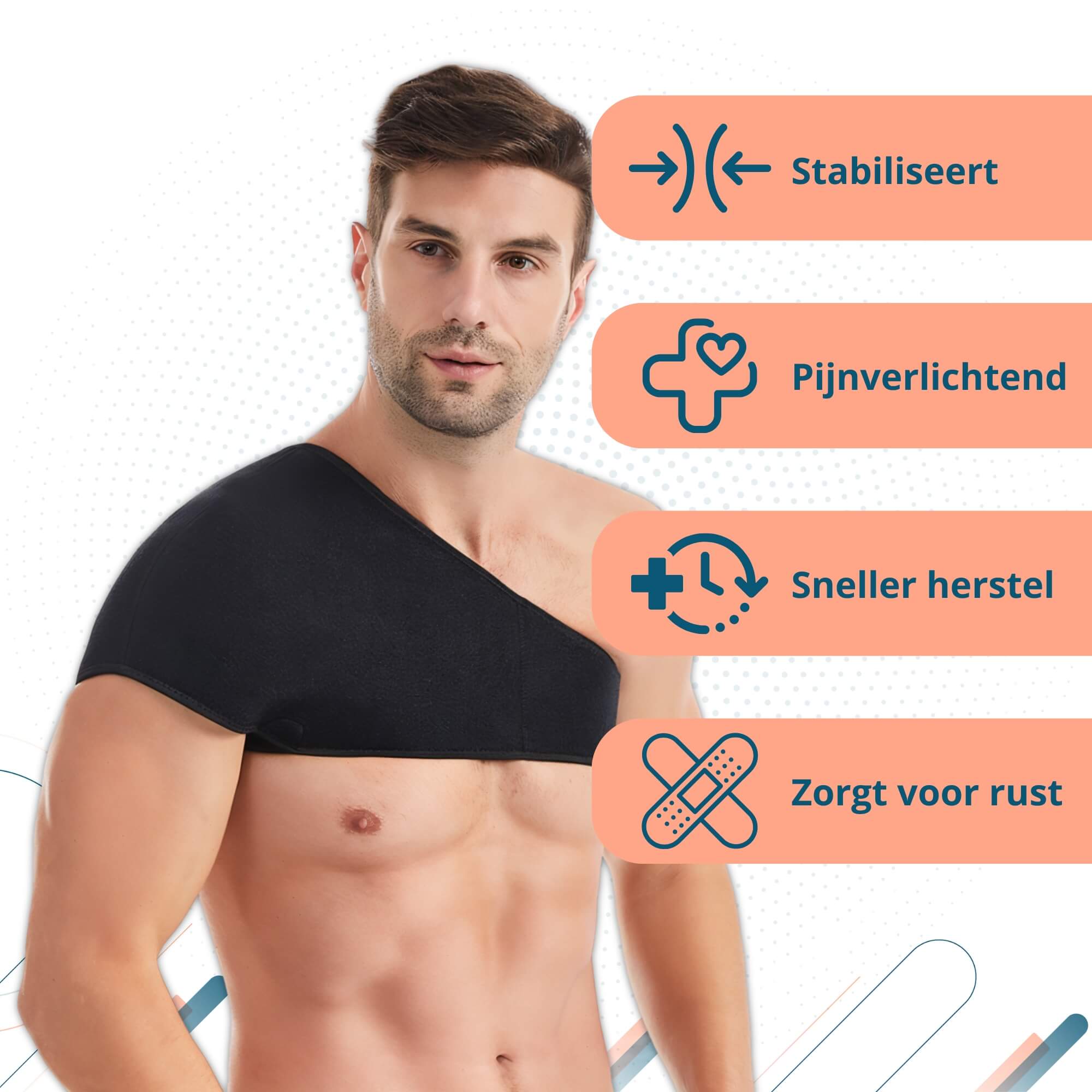 Trebin Schouderbrace – Zwart, One Size, Universeel