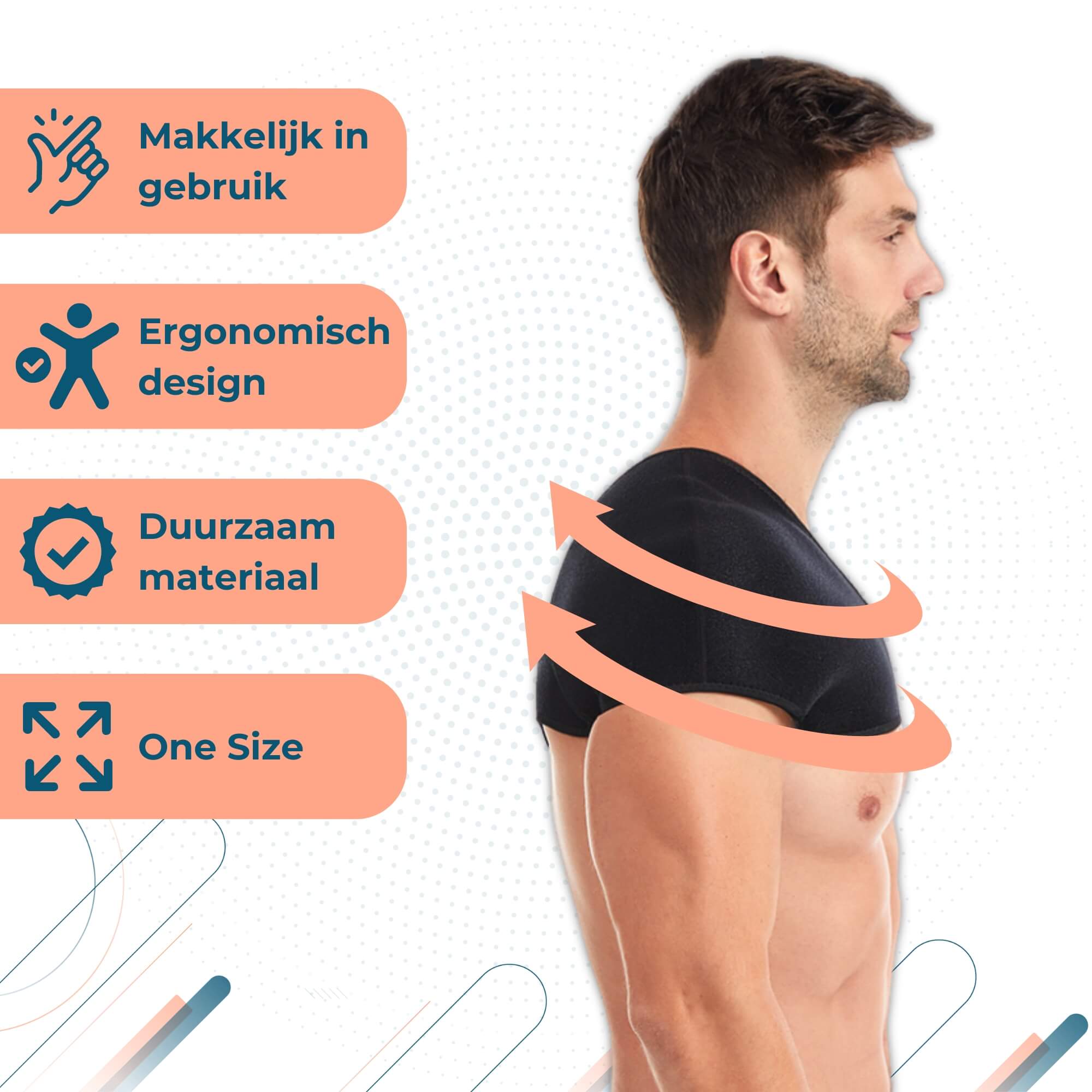 Trebin Schouderbrace – Zwart, One Size, Universeel