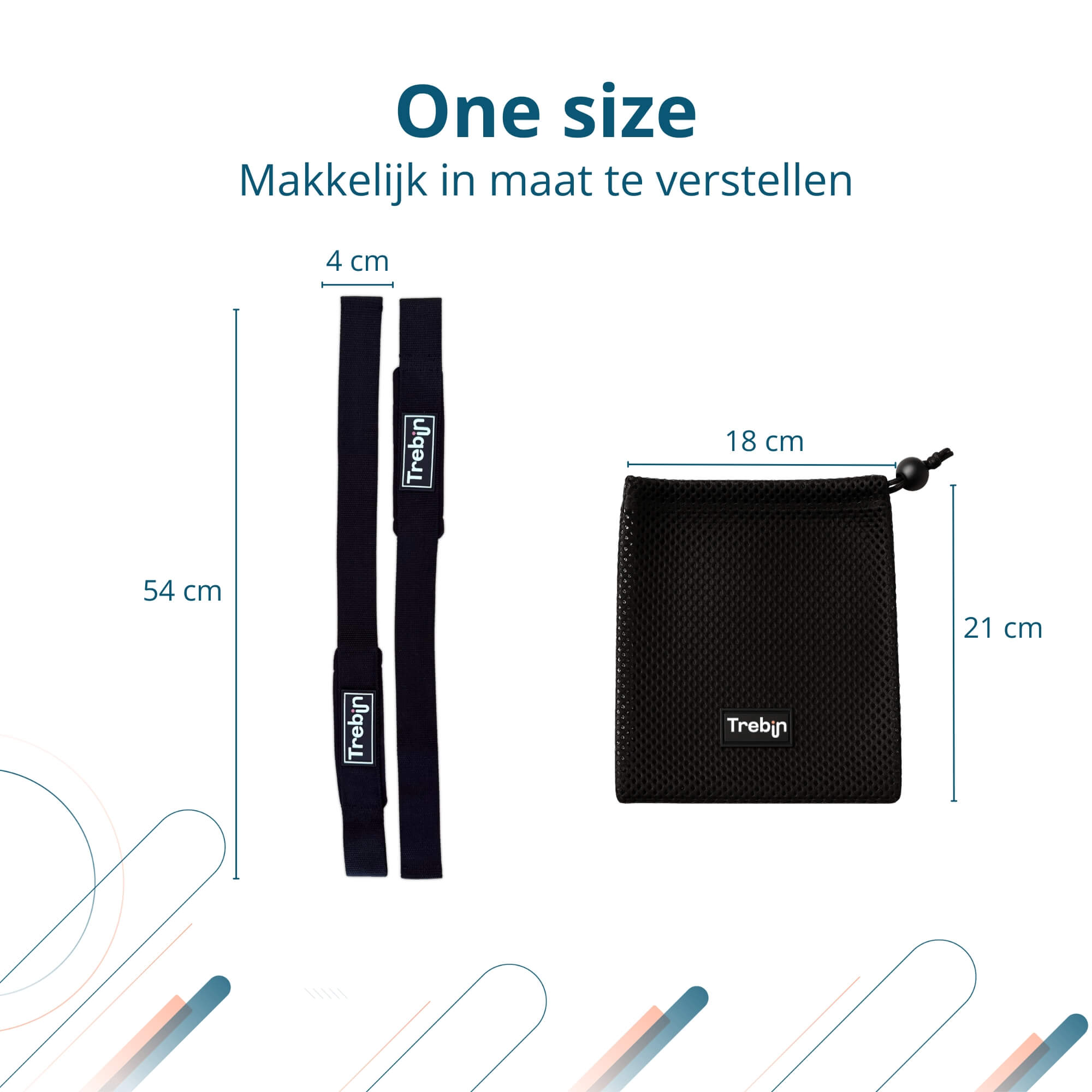 Trebin Lifting Straps - Zwart, One Size
