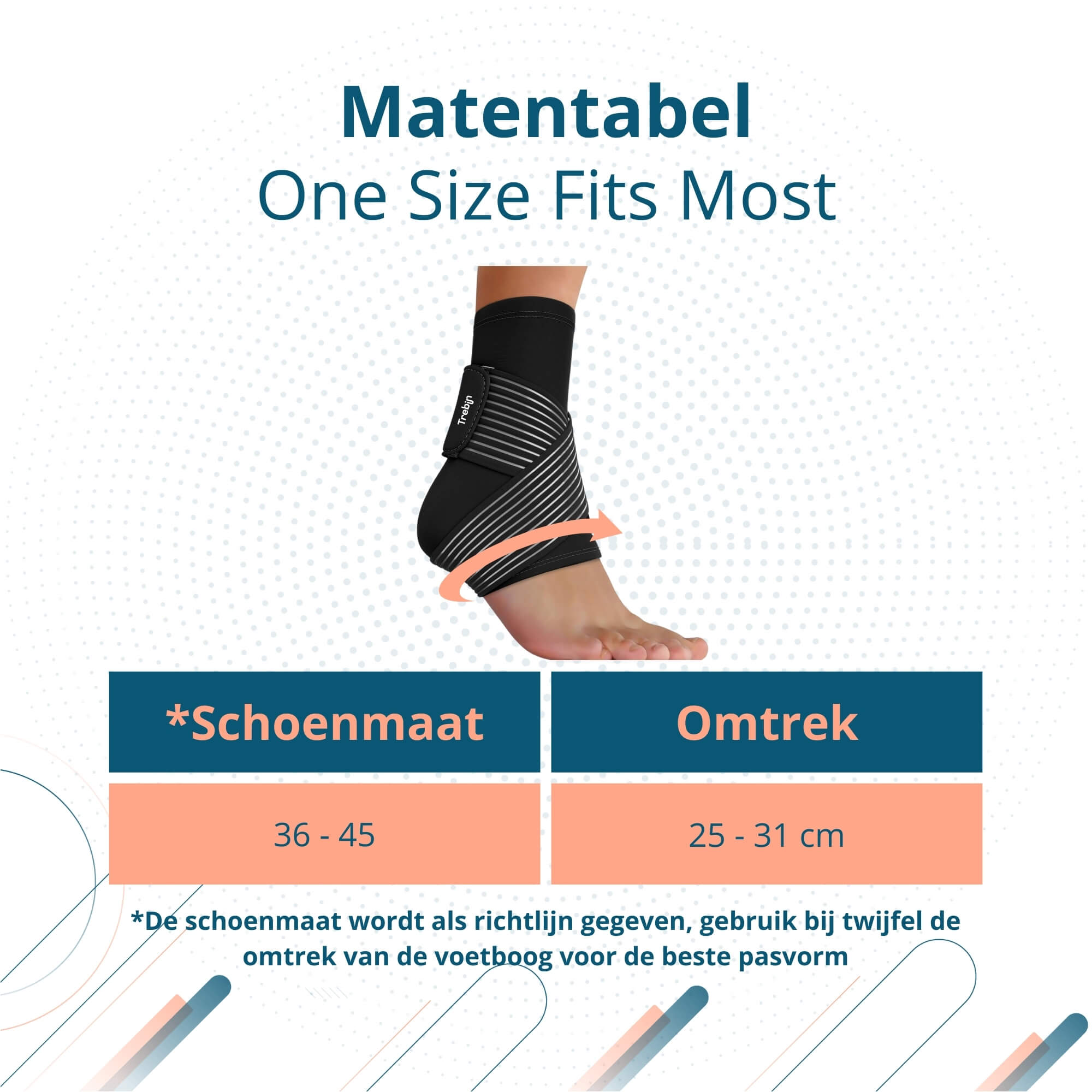 Trebin Enkel Brace - Zwart - One Size