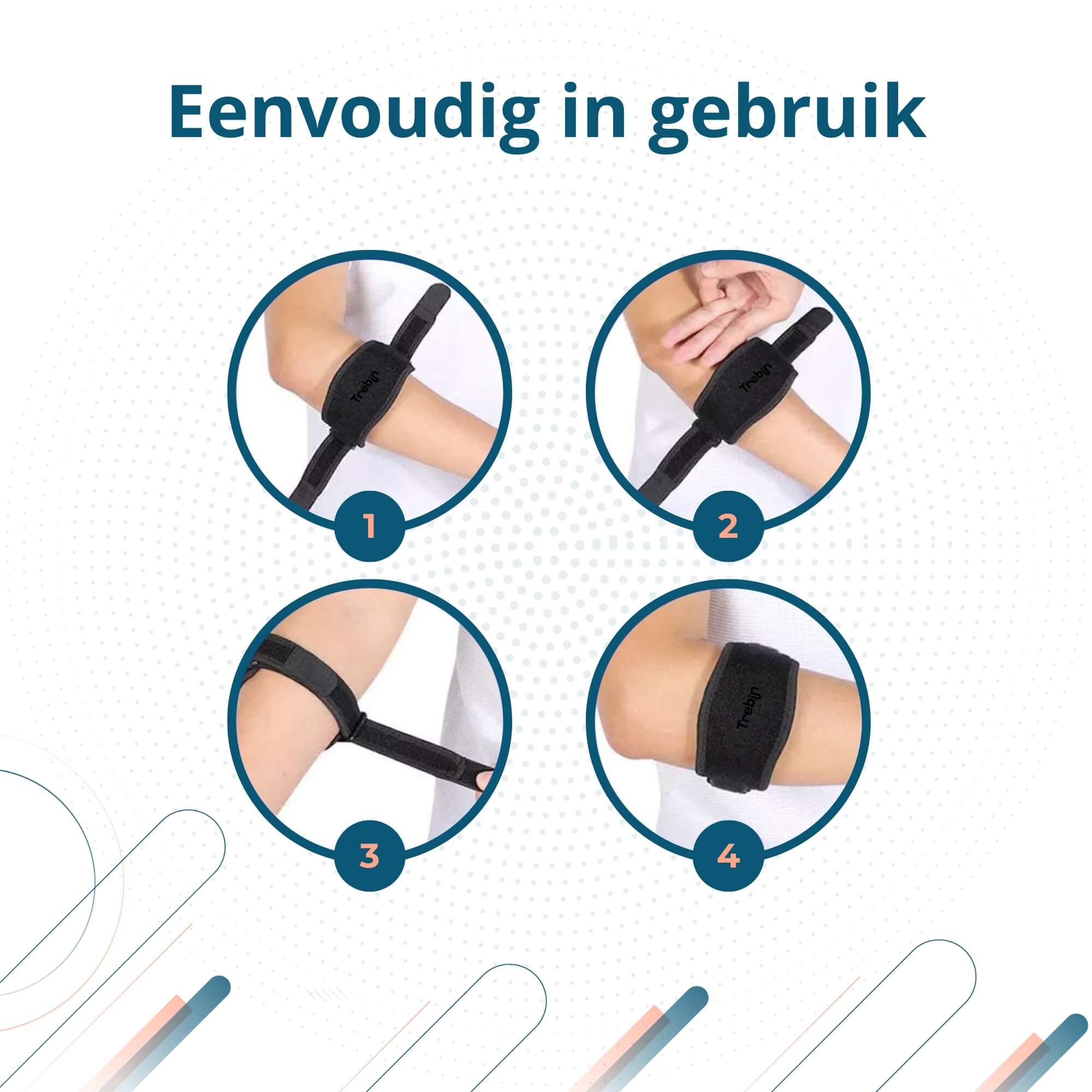 Trebin Elleboogbrace – Zwart, One Size