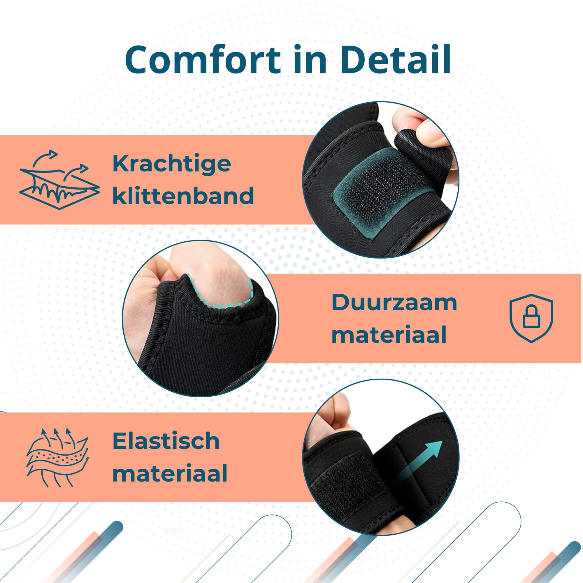 Trebin Robuuste Pols Brace - Zwart, One Size