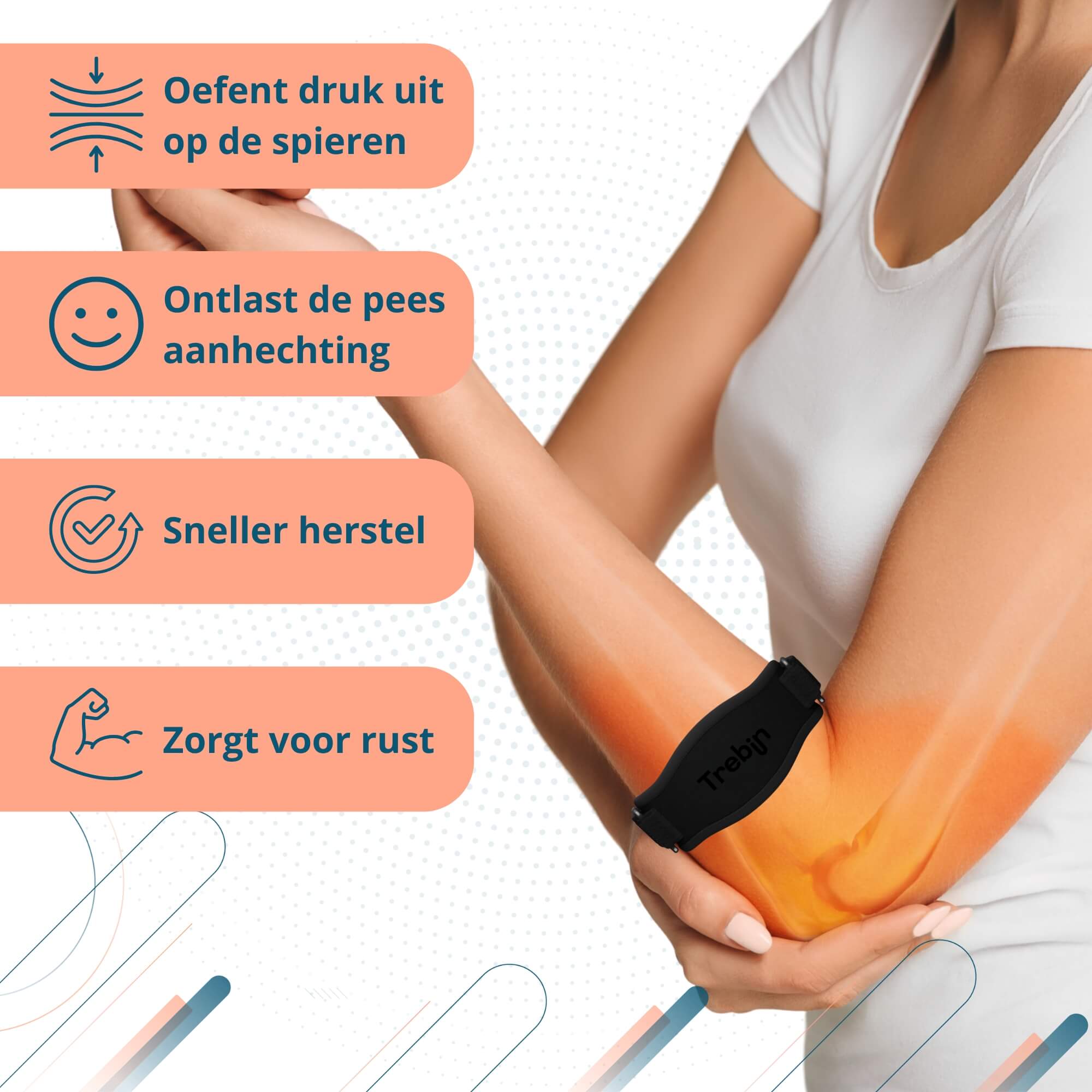 Trebin Elleboogbrace – Zwart, One Size