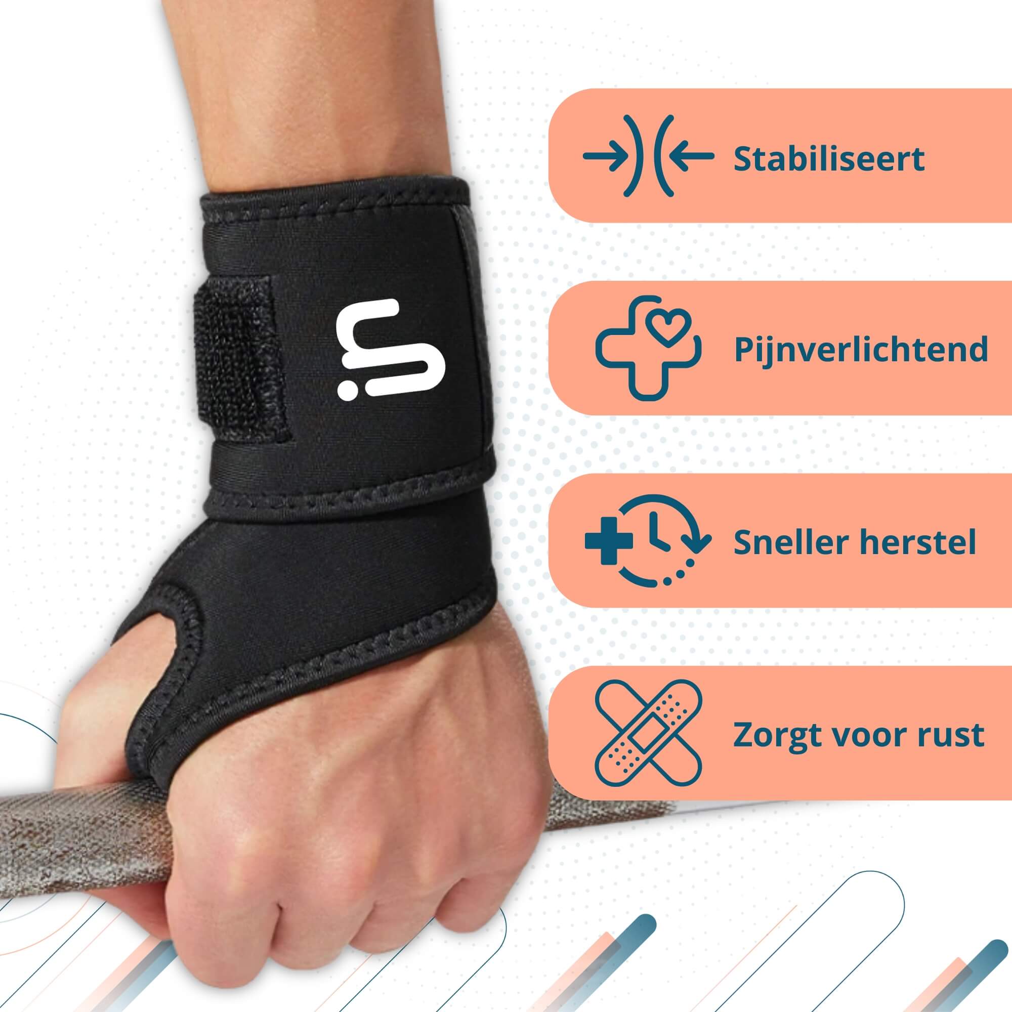 Trebin Robuuste Pols Brace - Zwart, One Size