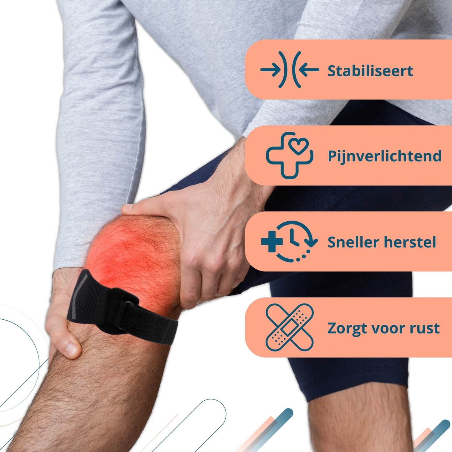 Trebin Patella Brace - Zwart - Grijs - One Size