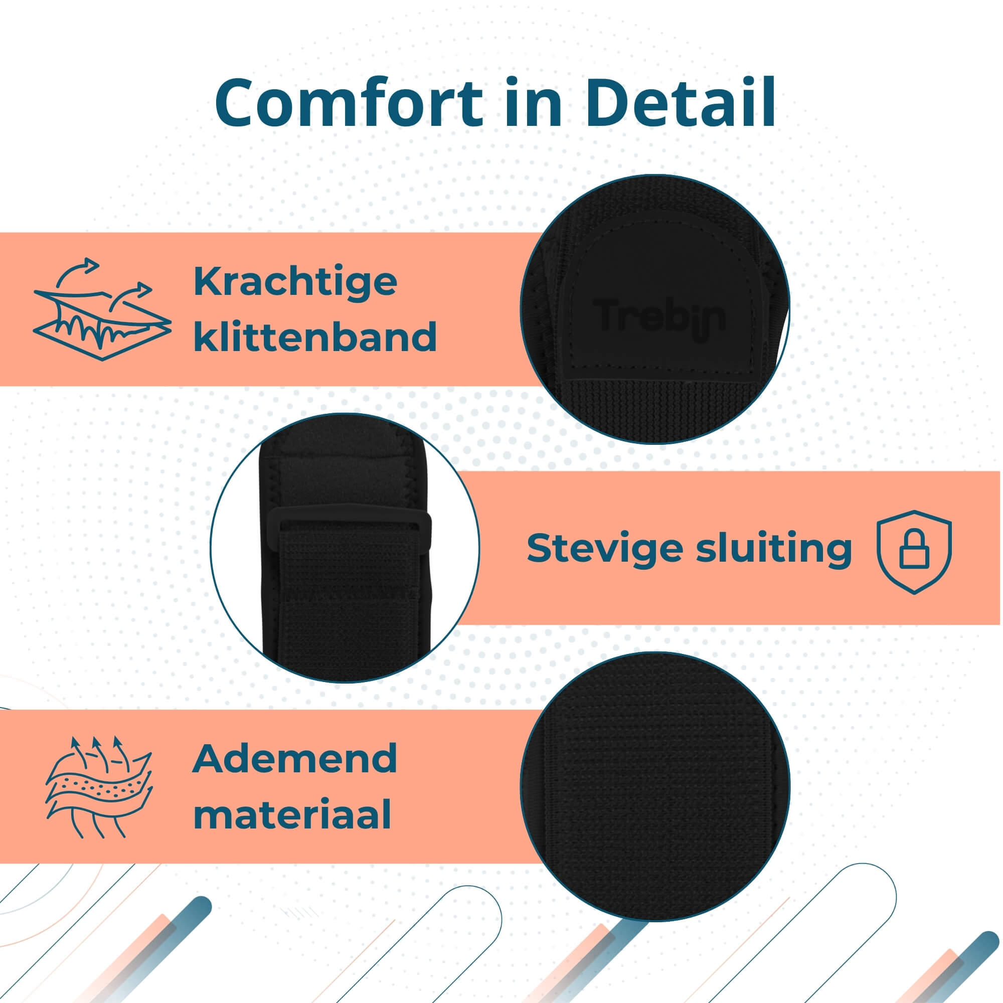 Trebin Elleboogbrace – Zwart, One Size