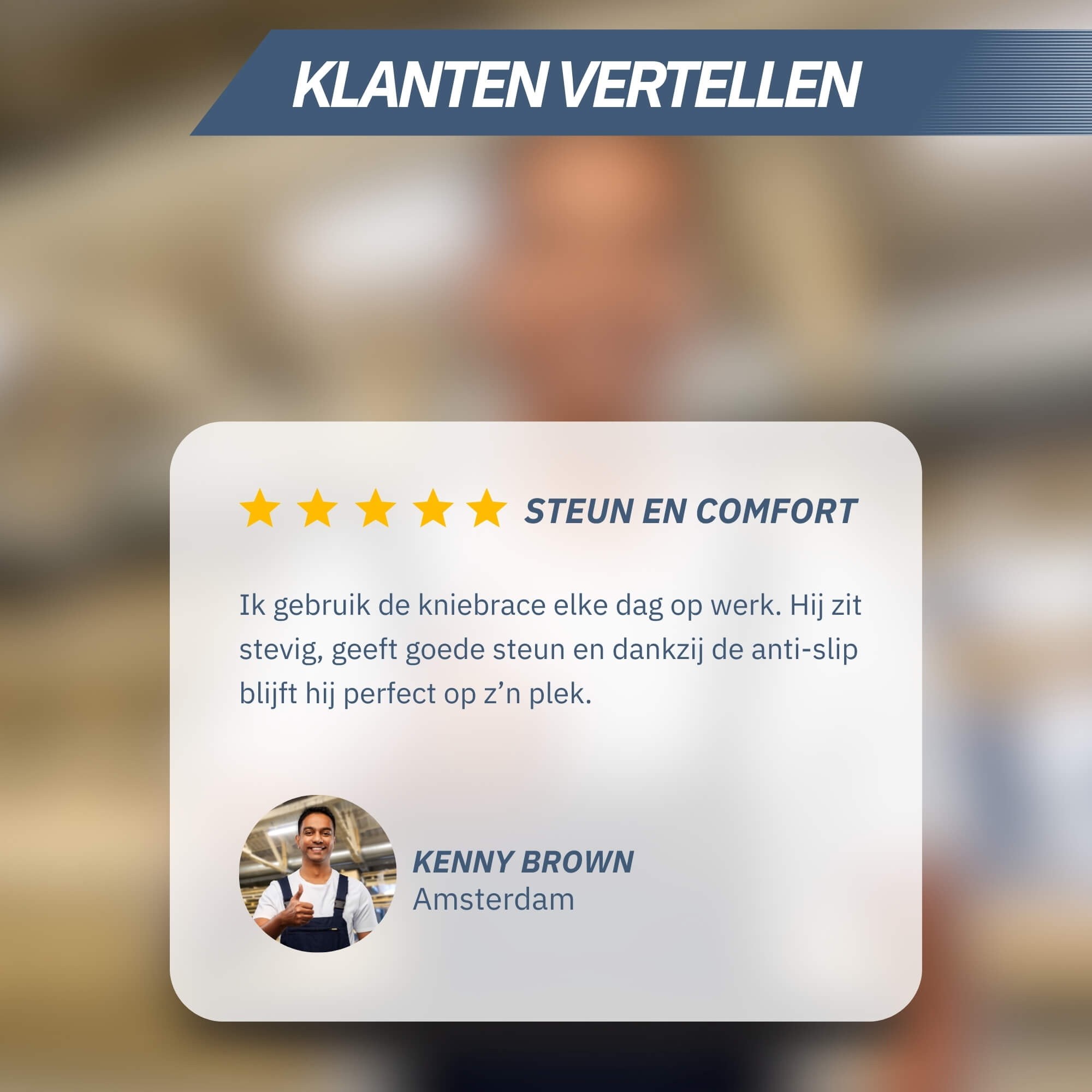 Trebin Kniebrace met Anti-Slip - Zwart/Grijs
