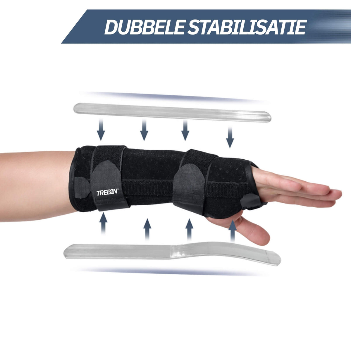 Polsbrace met Spalk – Zwart
