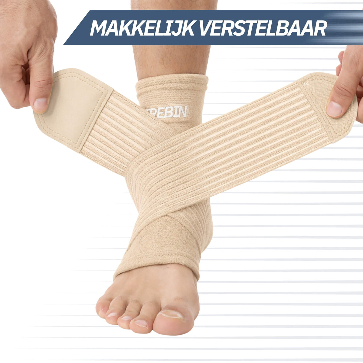 Enkelbrace met Strap – Beige One Size