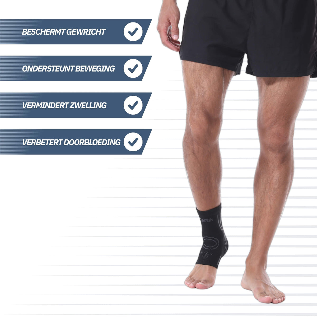 Enkelbrace 3D Ankle Sleeve – Zwart/Grijs