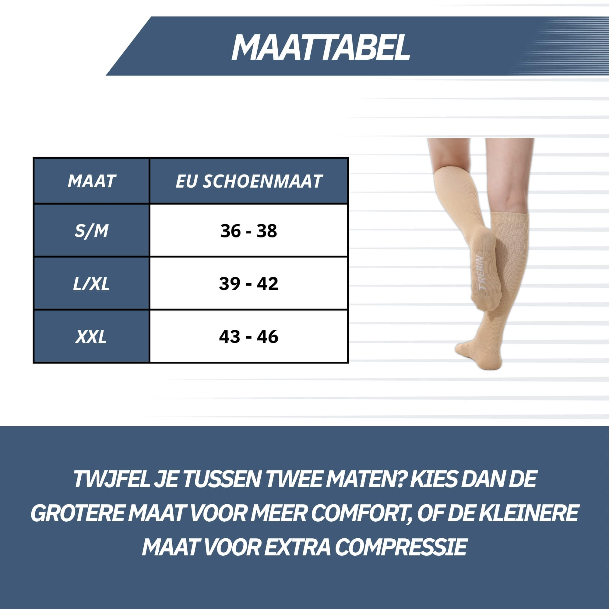Trebin Compressiekousen - Beige