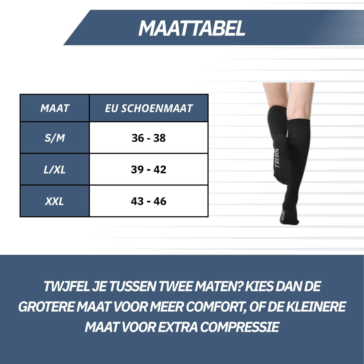 Compressiekousen 20-30 mmHg – Zwart