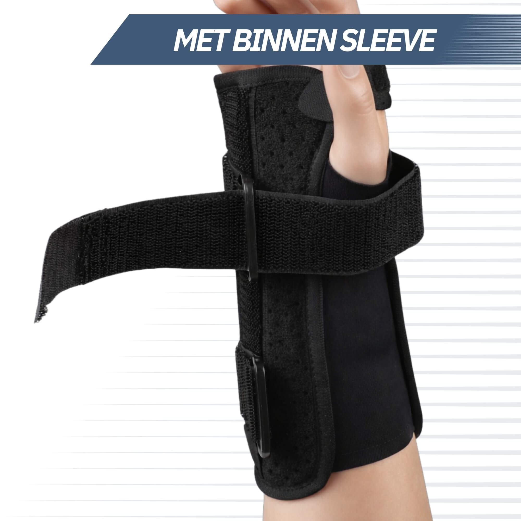 Polsbrace Extra Stevig – Zwart