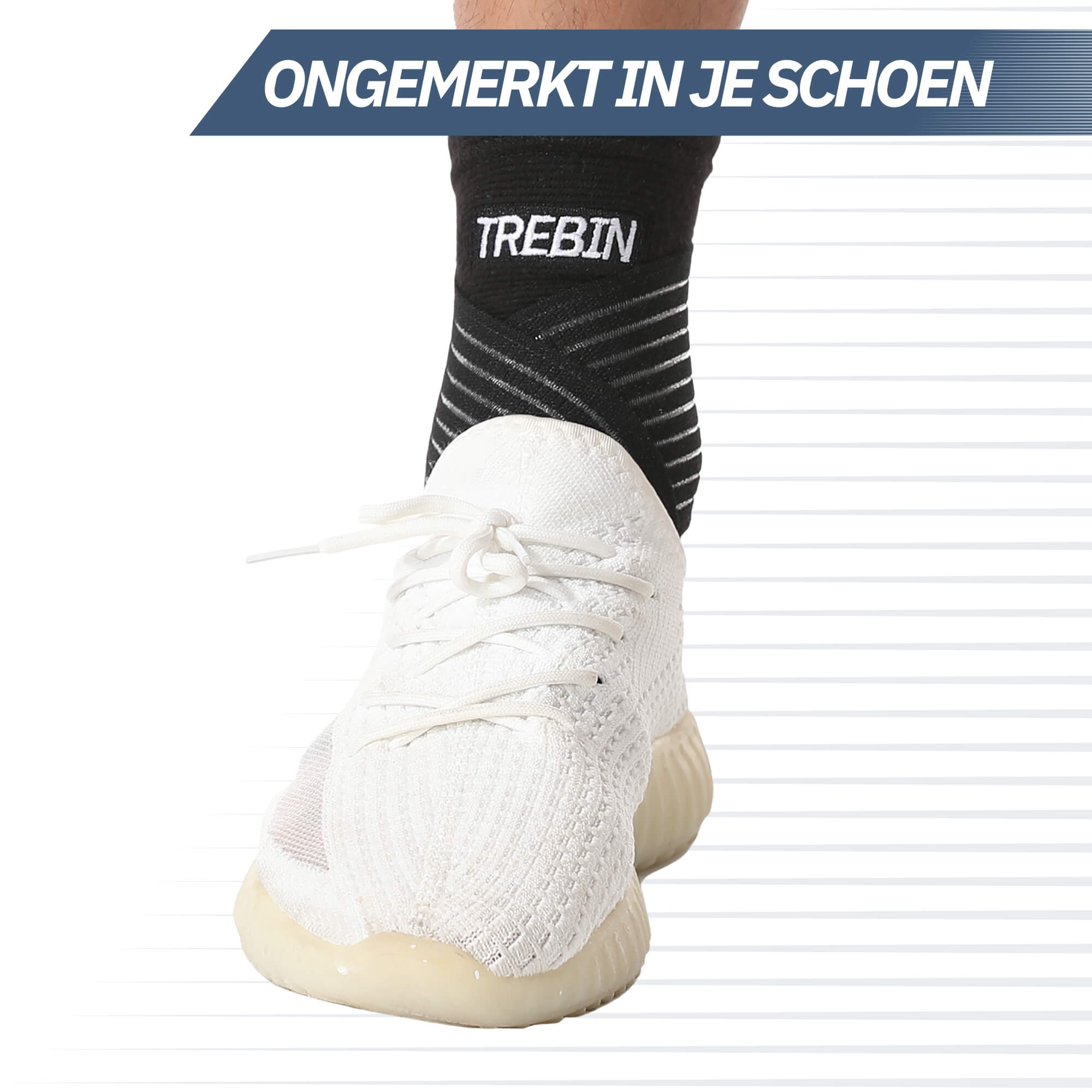 Enkelbrace met strap - Zwart (One Size)