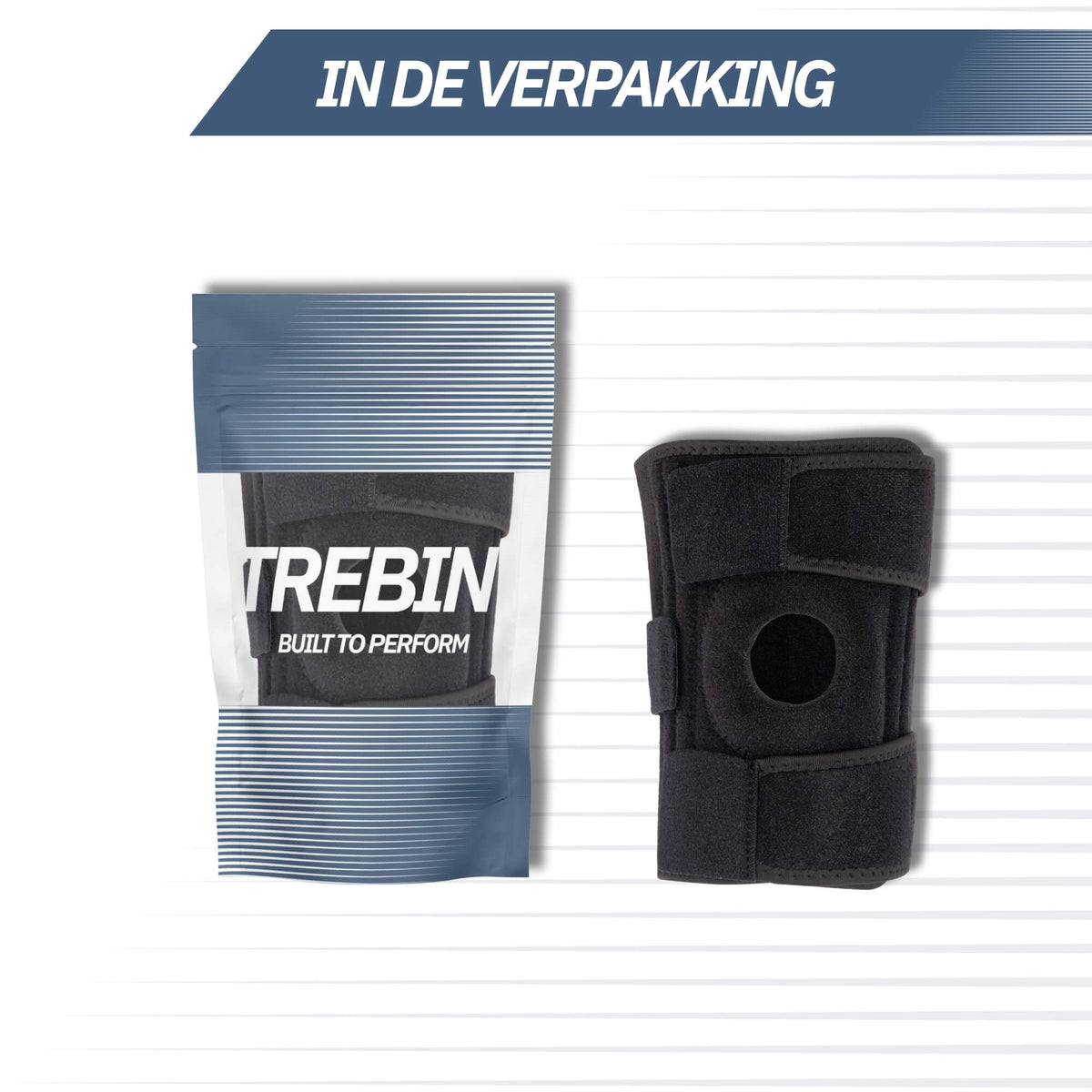 Kniebrace verstelbaar - Zwart (One Size)