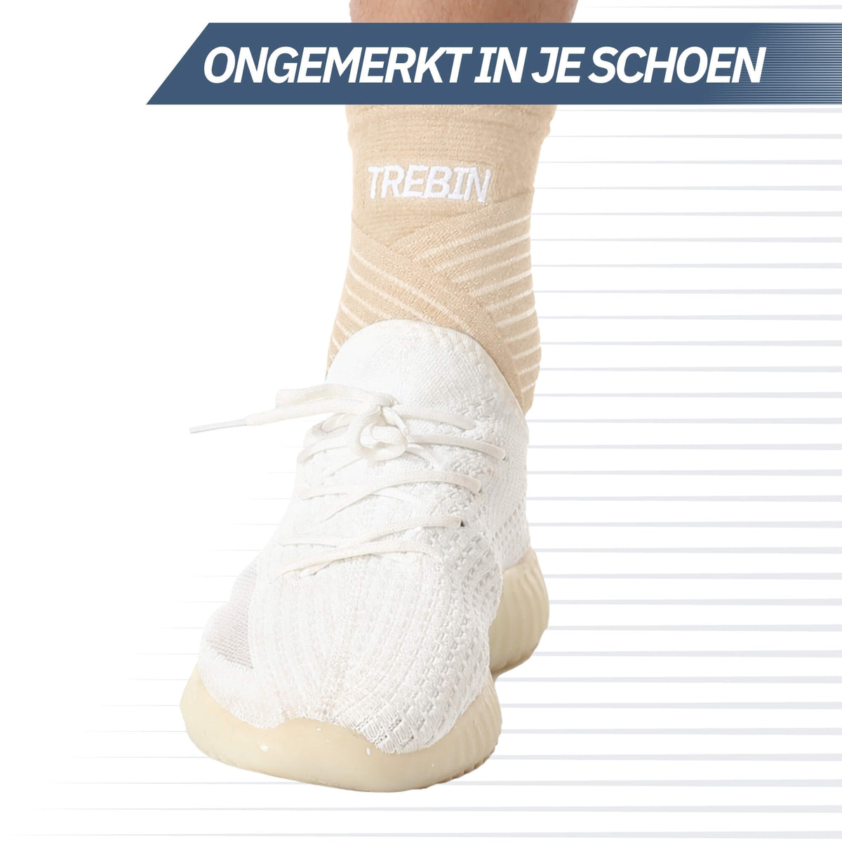 Enkelbrace met Strap – Beige One Size