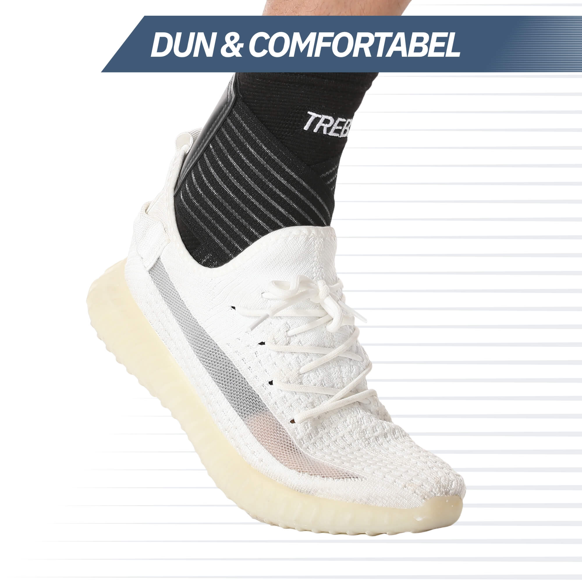 Enkelbrace met strap - Zwart (One Size)