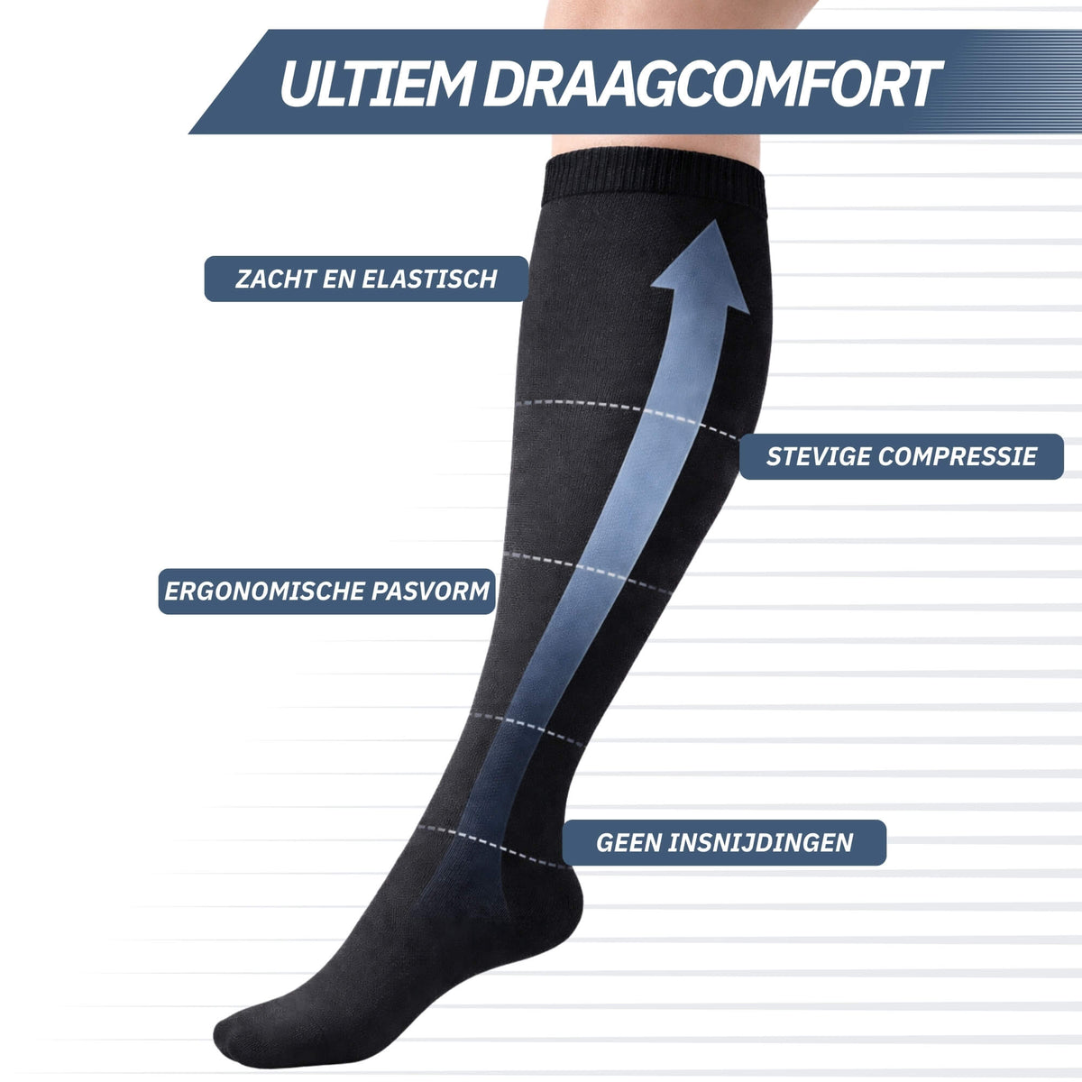 Compressiekousen 20-30 mmHg – Zwart