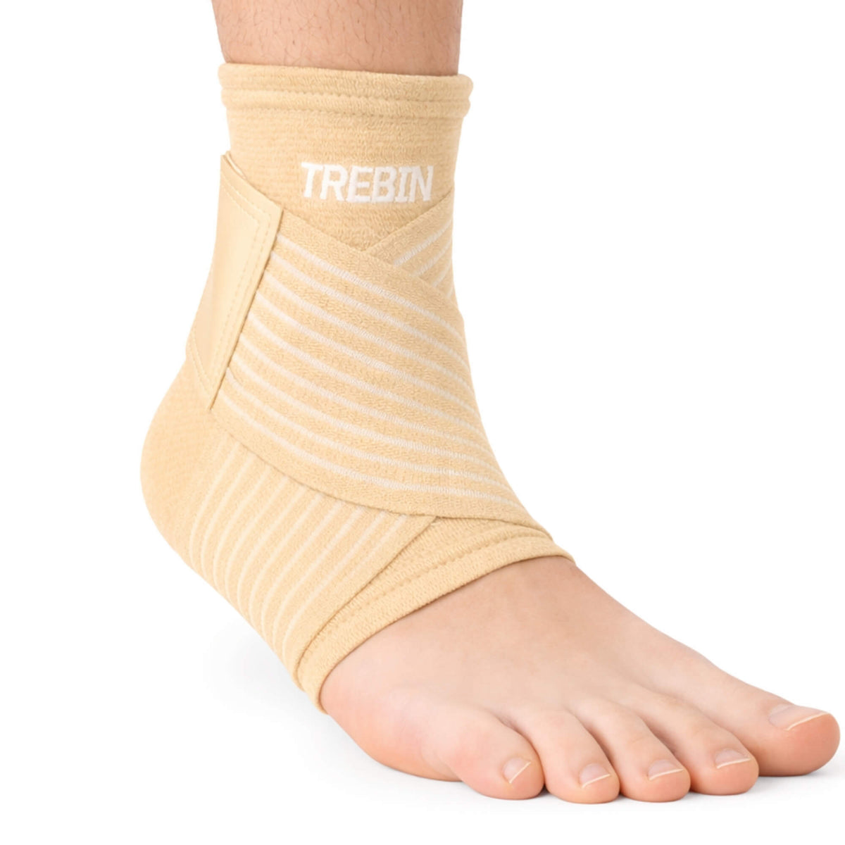 Enkelbrace met Strap – Beige One Size
