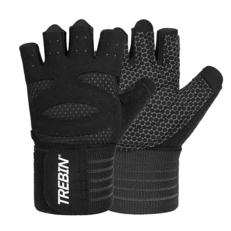 Fitnesshandschoenen met Polsondersteuning – Zwart