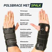 Polsbrace met Spalk - Links en Rechts - One Size
