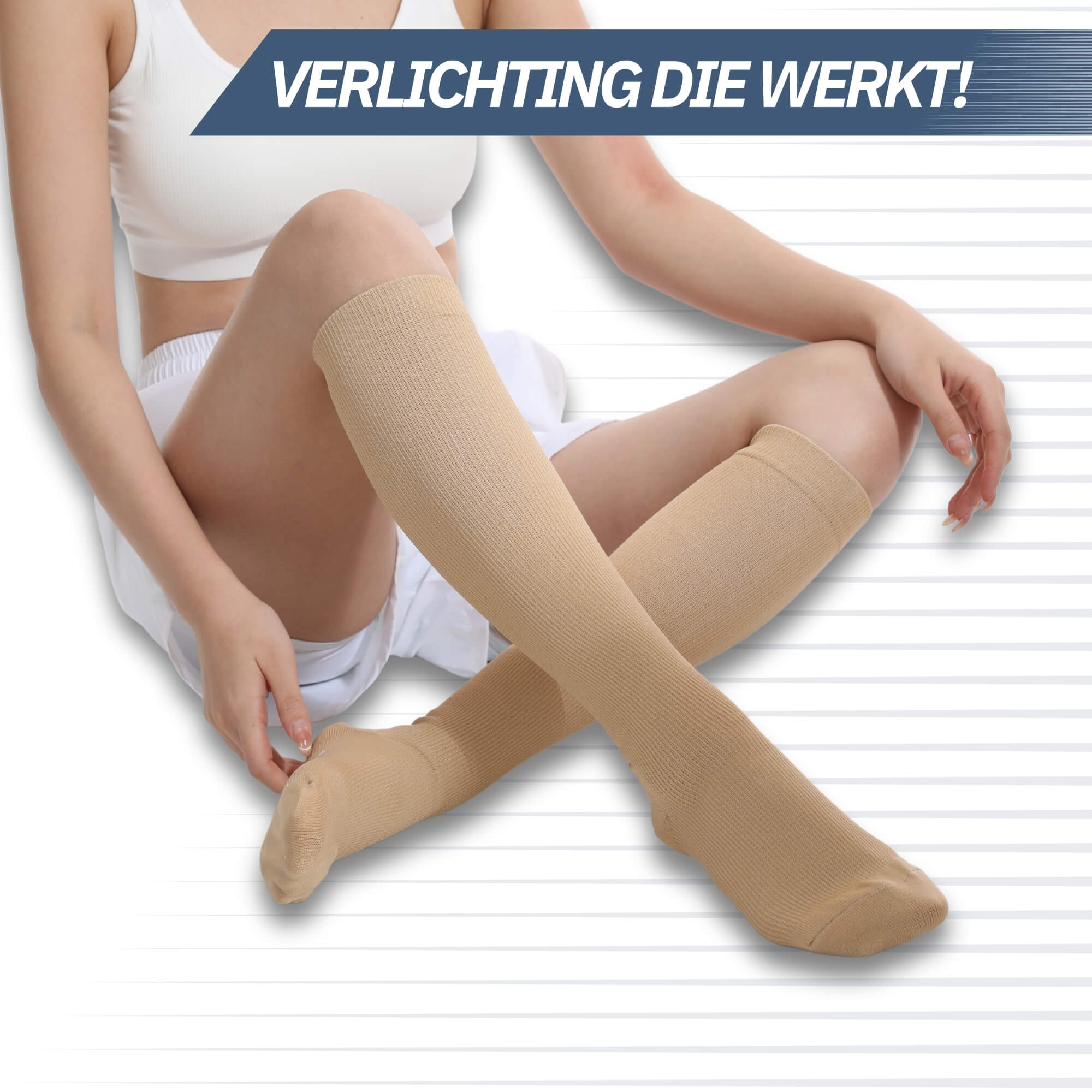 Trebin Compressiekousen - Beige