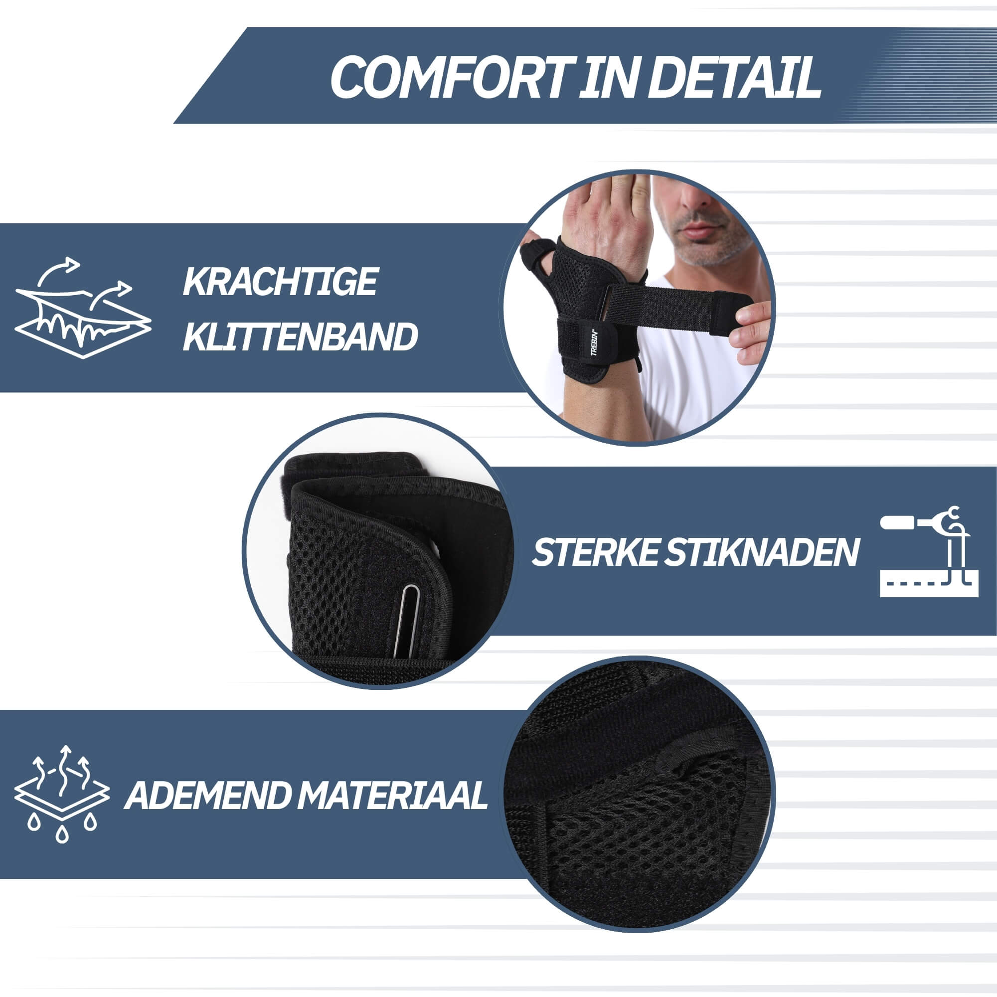 Universele Duimbrace – Zwart (One Size)